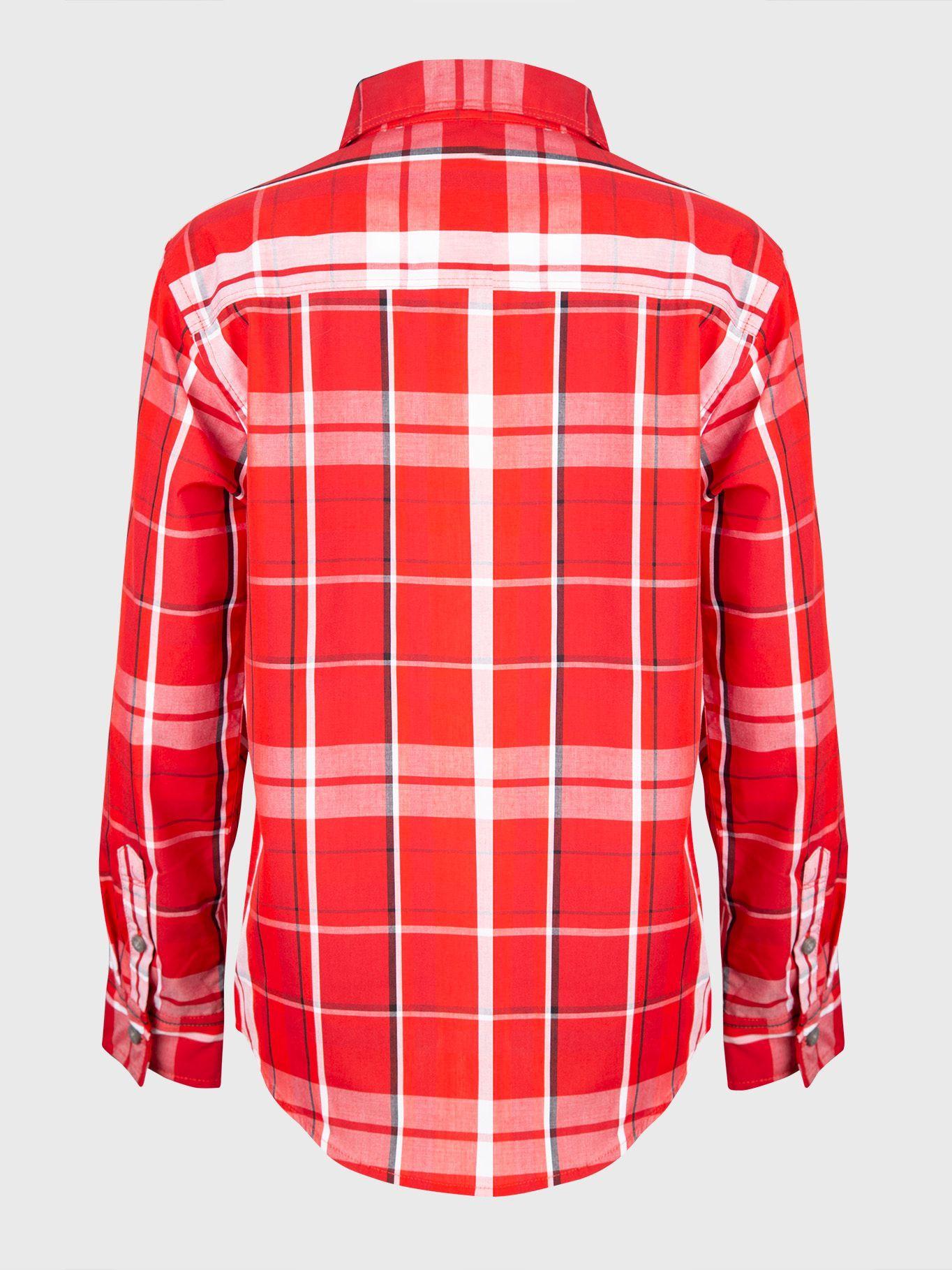 Camisa Niño Plaid Rojo Calvin Klein-1