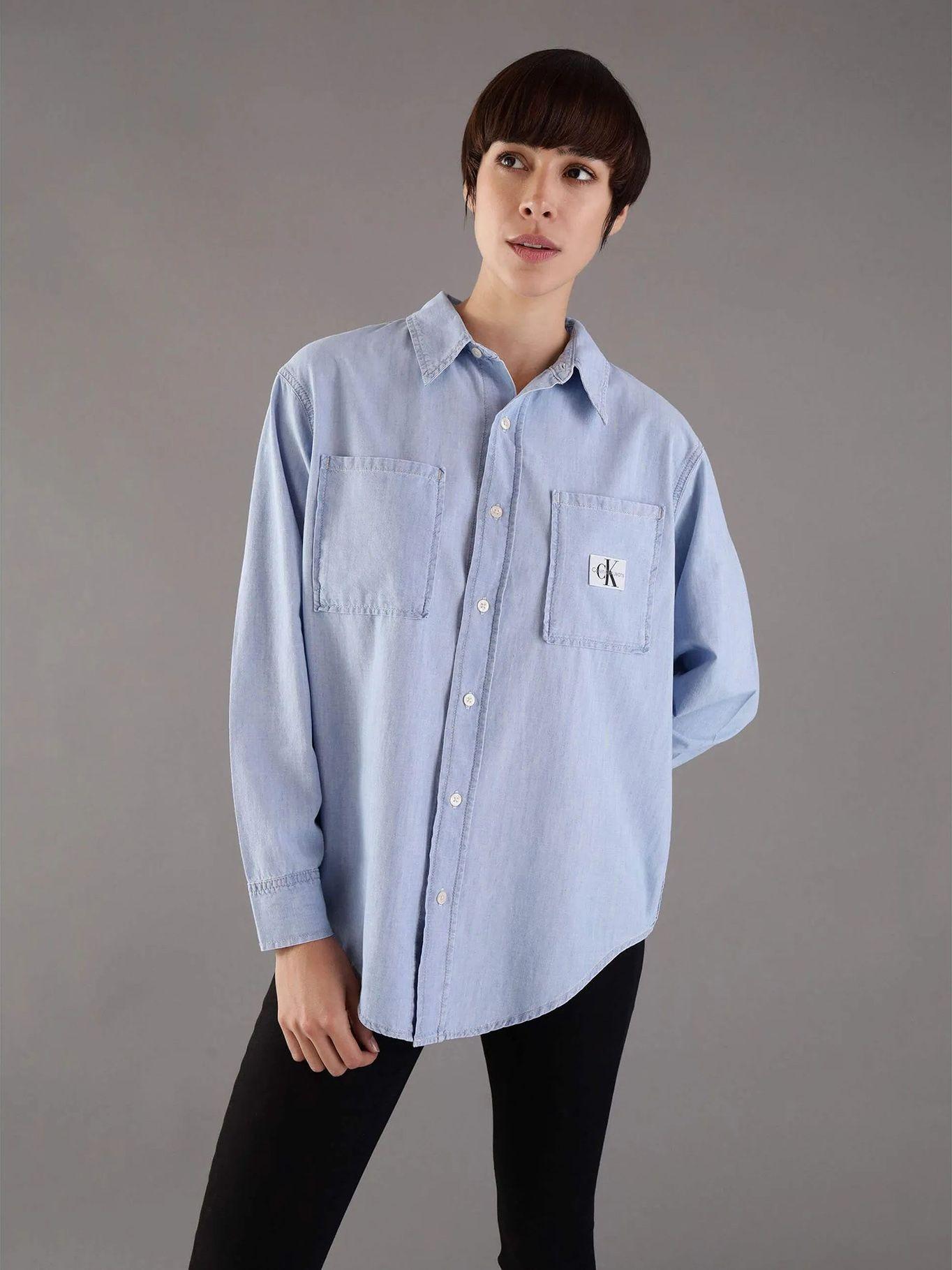 Camisa Oversized Denim Azul Calvin Klein-0