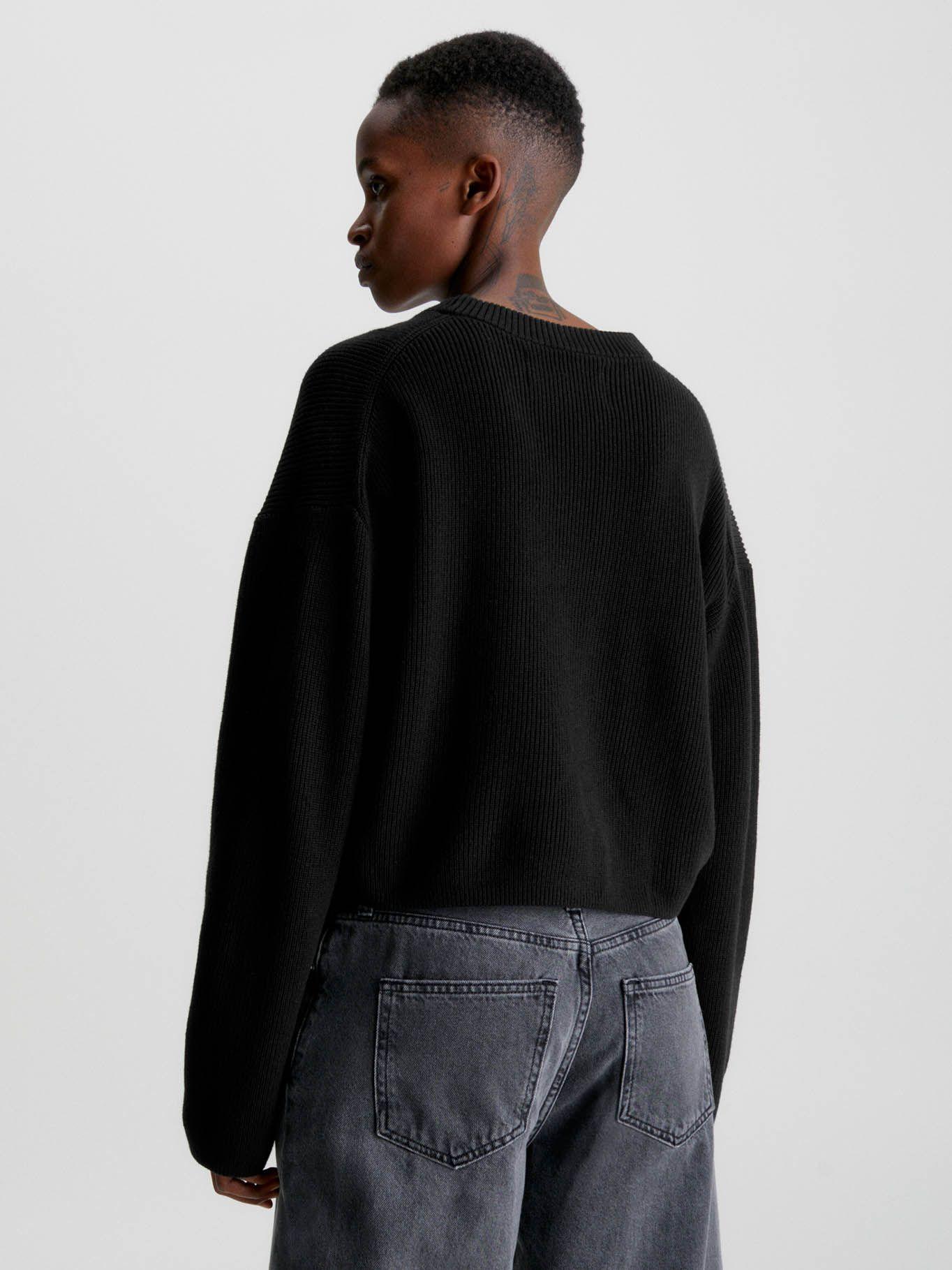 punto de algodón orgánico holgado con logo Negro Calvin Klein-2