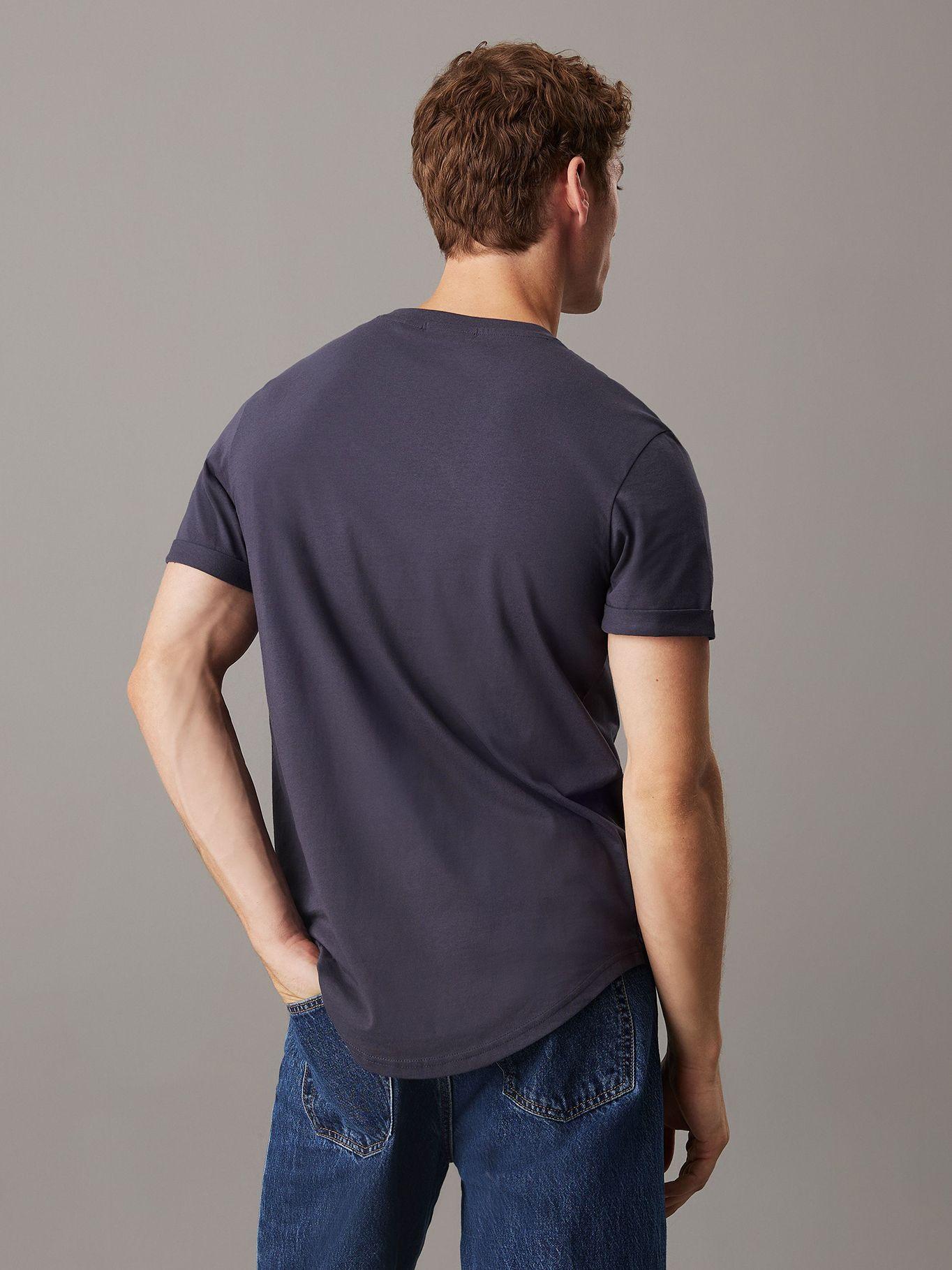 Polera de algodón con insignia Azul Calvin Klein-2