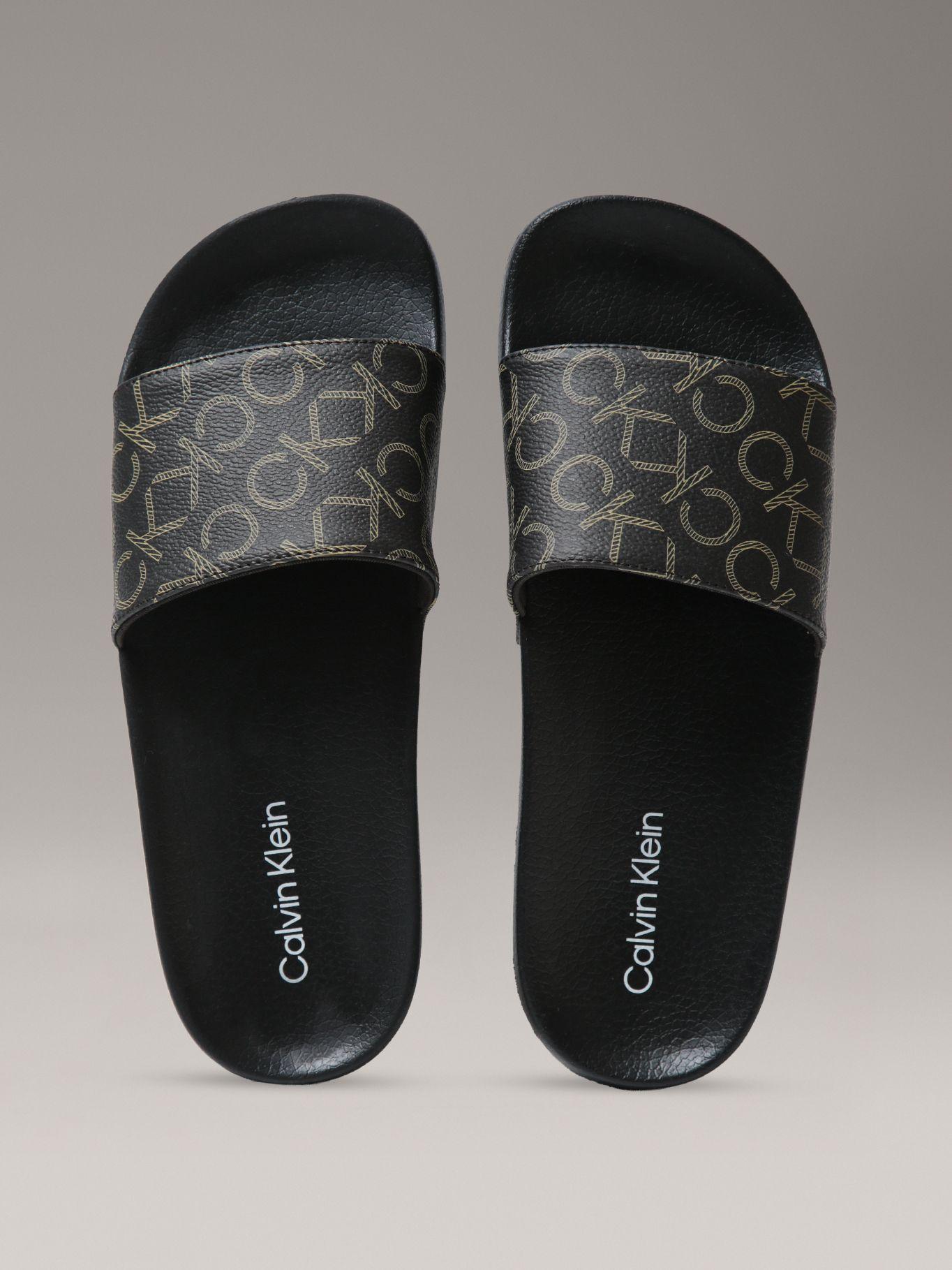 Sandalias con Estampado de Monograma Negro Calvin Klein-2