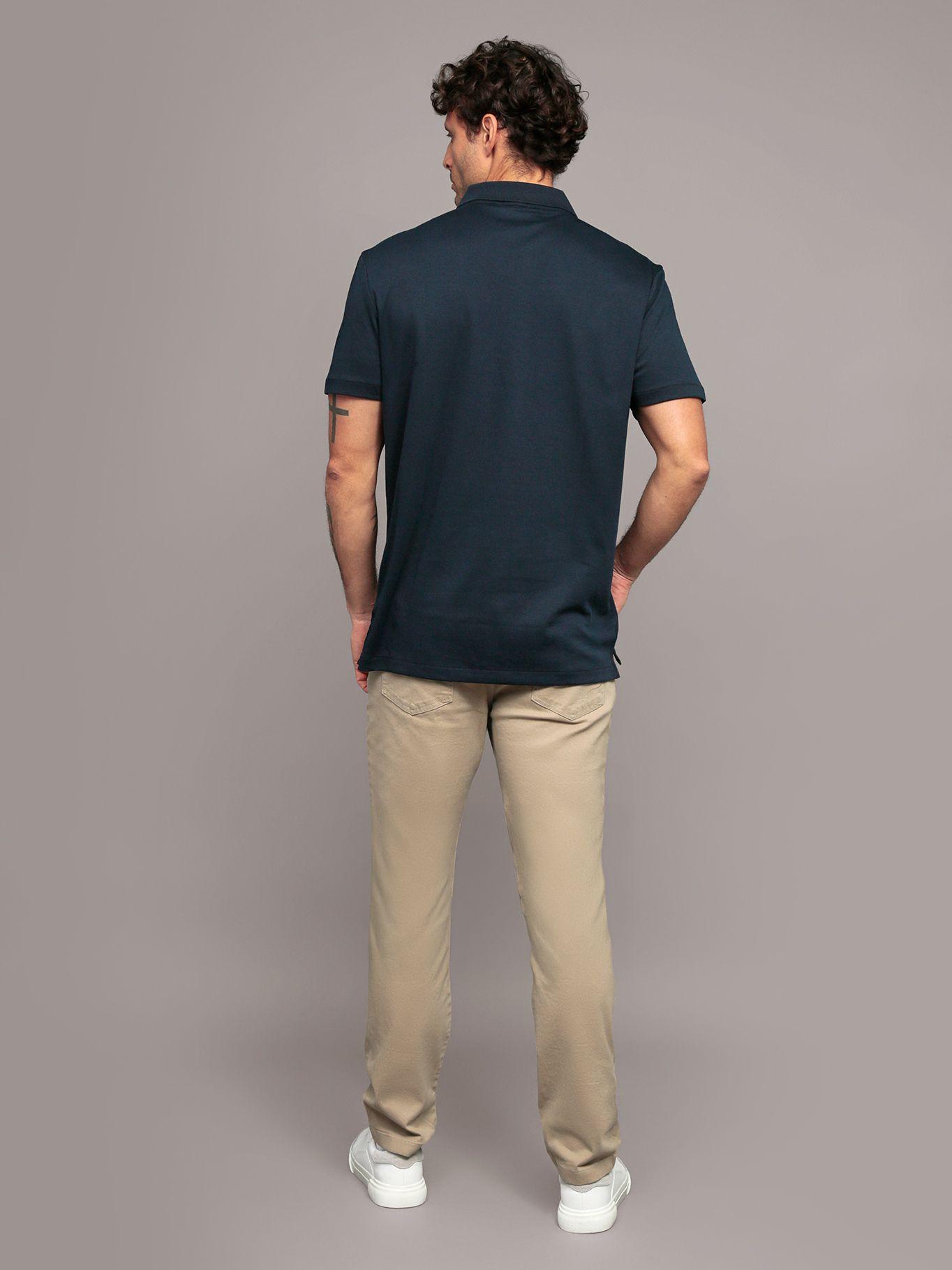 Polo manga corta de cremallera Azul Calvin Klein-2