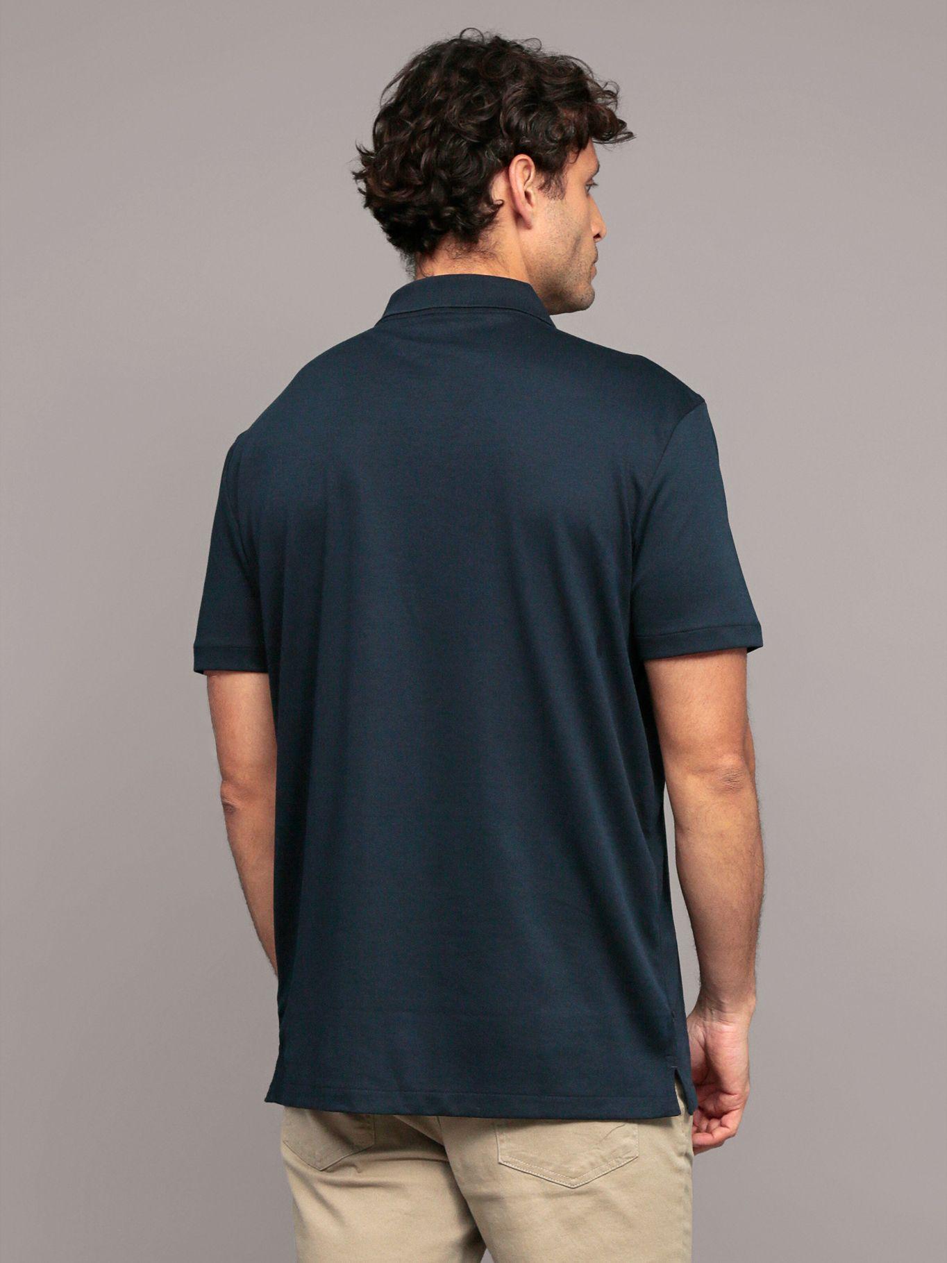 Polo manga corta de cremallera Azul Calvin Klein-3