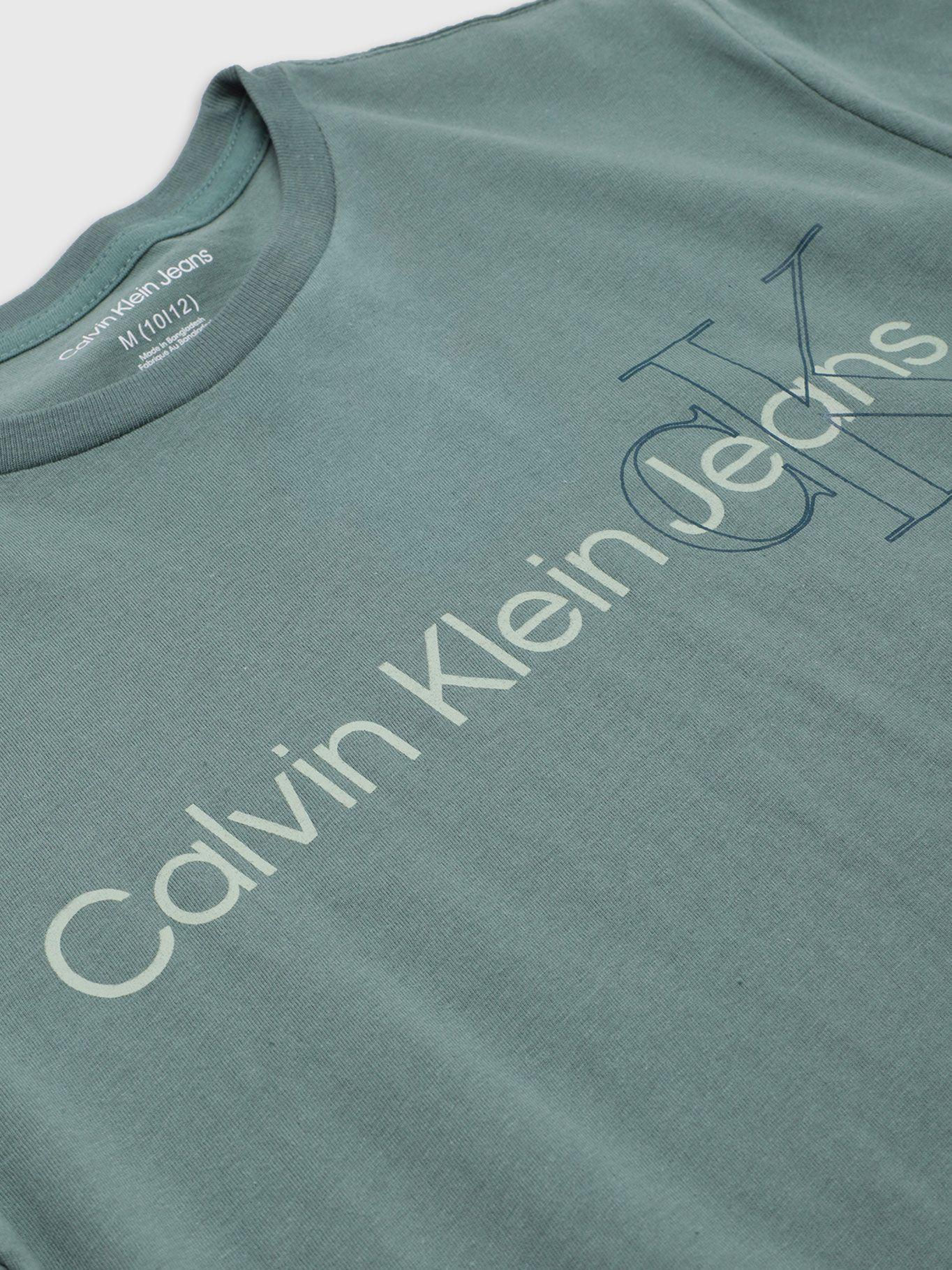 Polera Niño Double Logo Verde Calvin Klein-2