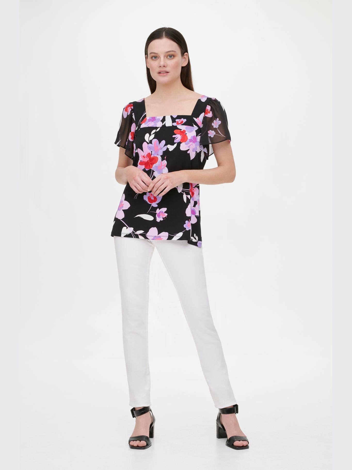 Blusa Cuello Cuadrado Negro Calvin Klein-0