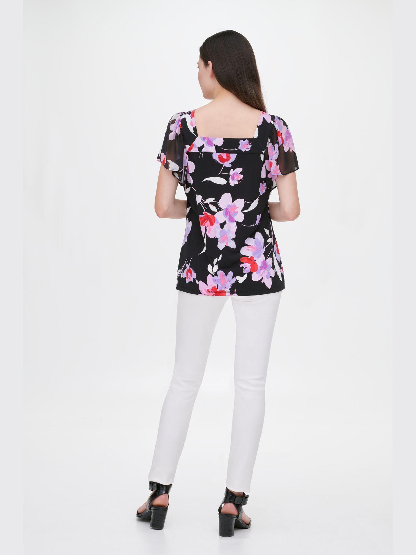 Blusa Cuello Cuadrado Negro Calvin Klein-1