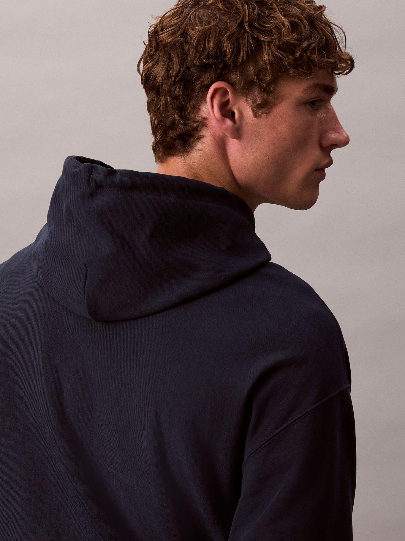 Polerón con Gorro y Tejido Felpa Azul Calvin Klein-5