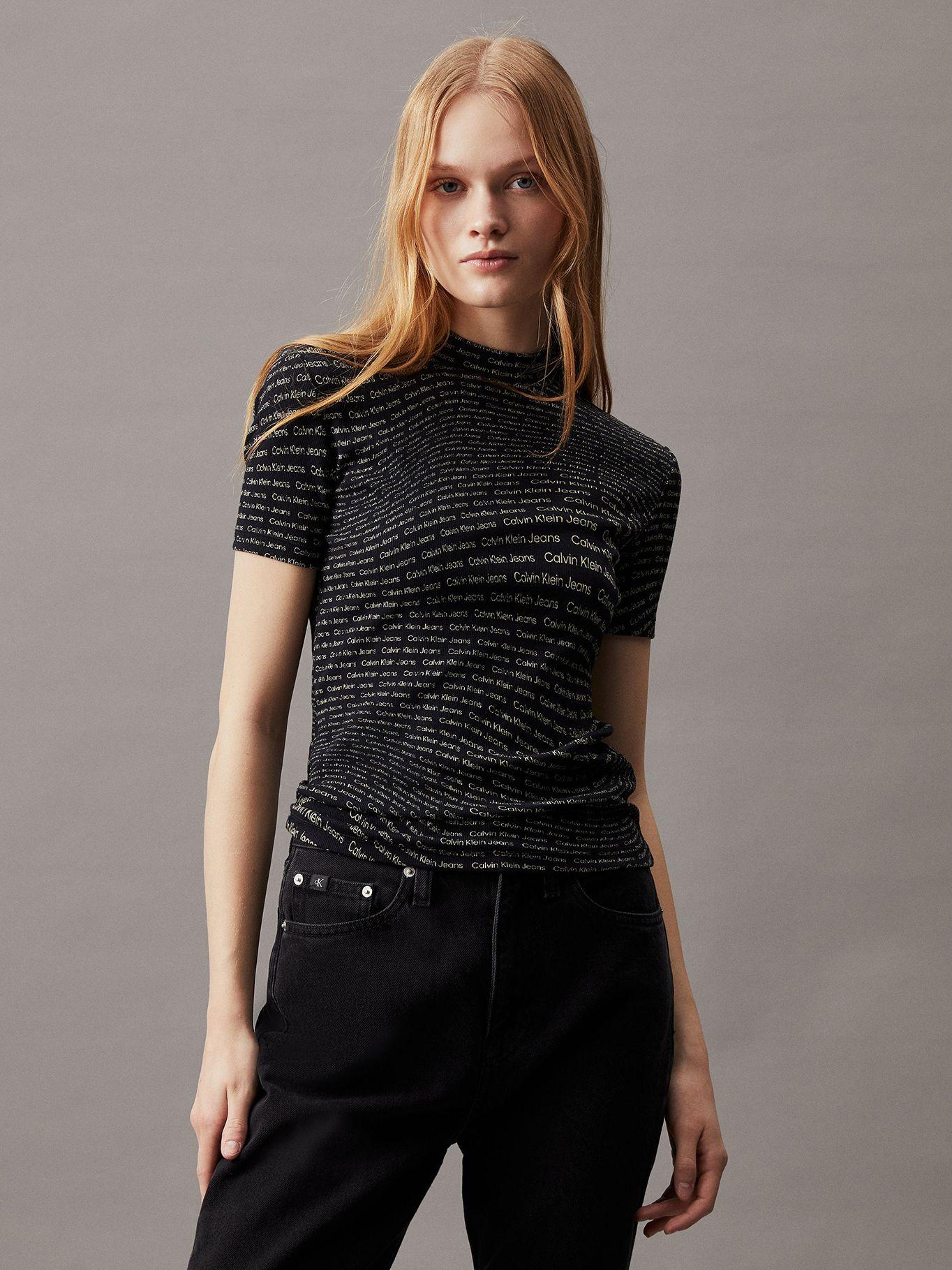Polera Aop Rib Negro Calvin Klein-0