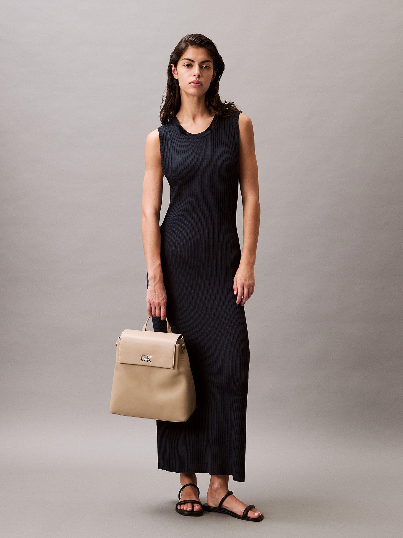 Mochila Ck Flap Beige Calvin Klein-4