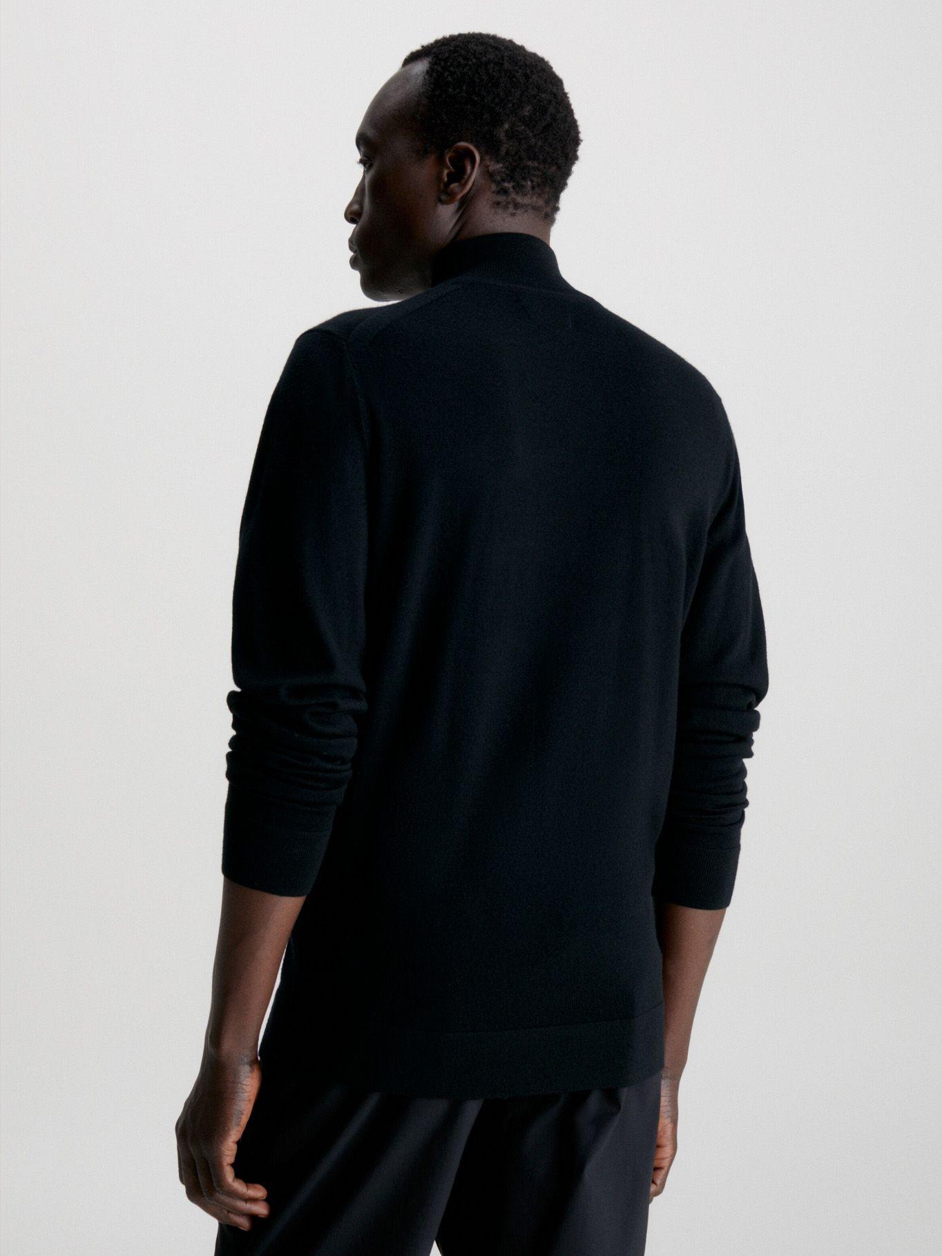 Sweater con Cierre Merino Quarter Negro Calvin Klein-2