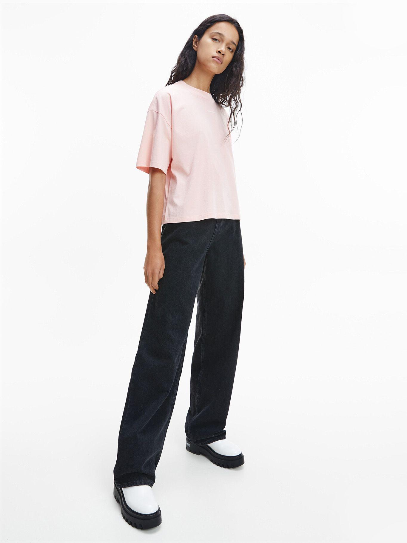 Polera Oversized Micro Branding Rosa Calvin Klein-1