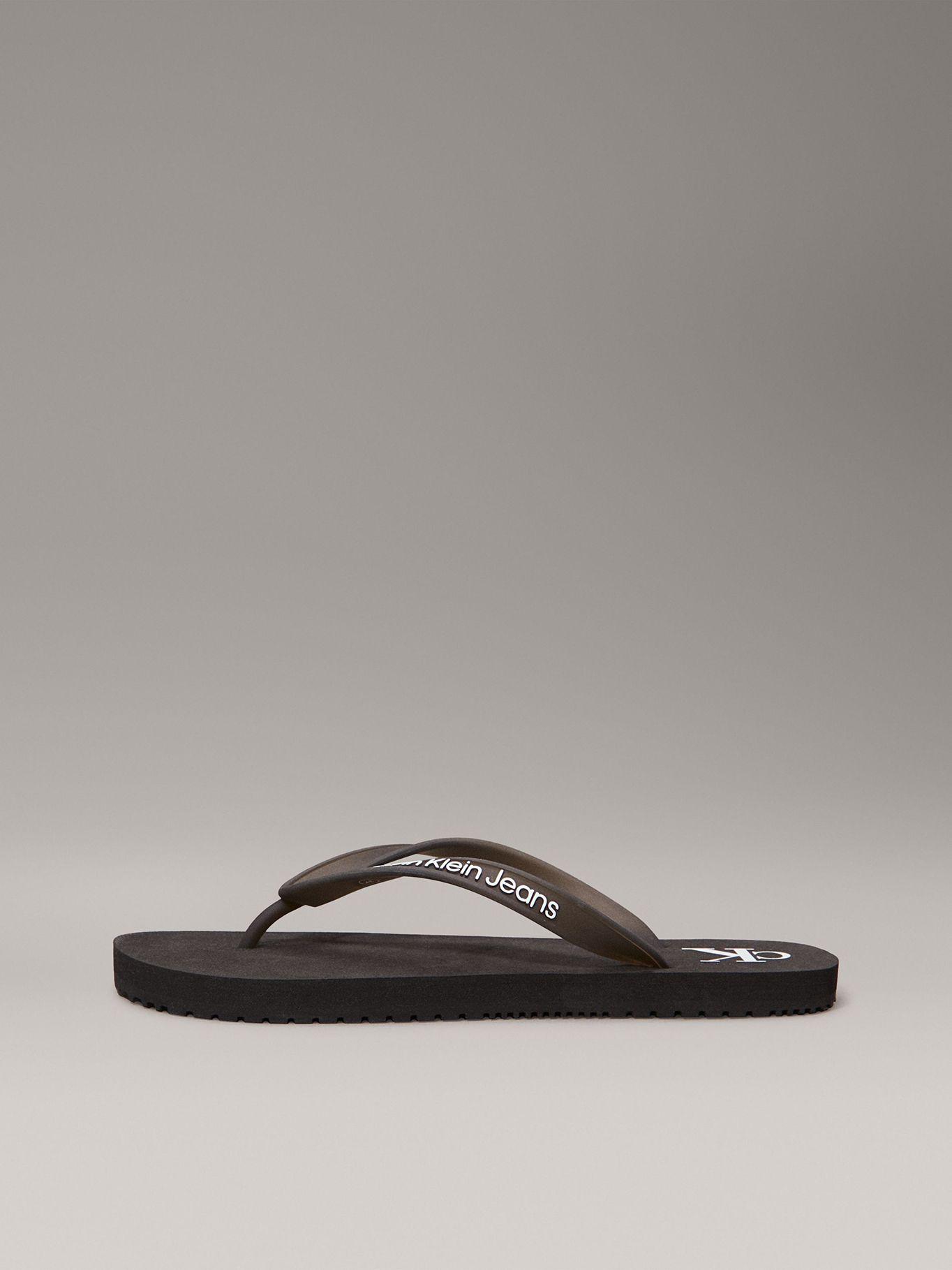 Sandalias Transparente con Logo Negro Calvin Klein-5