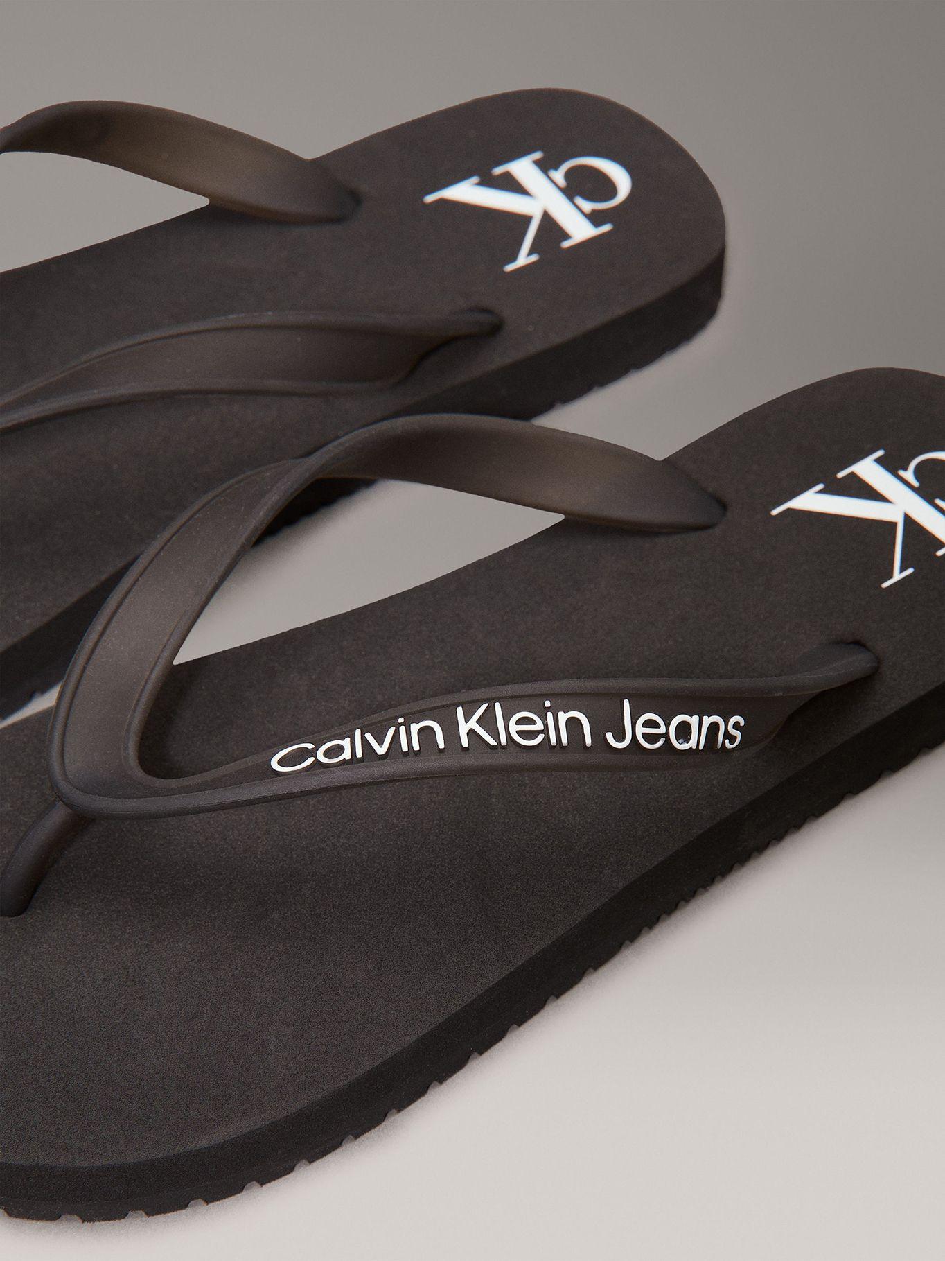 Sandalias Transparente con Logo Negro Calvin Klein-6