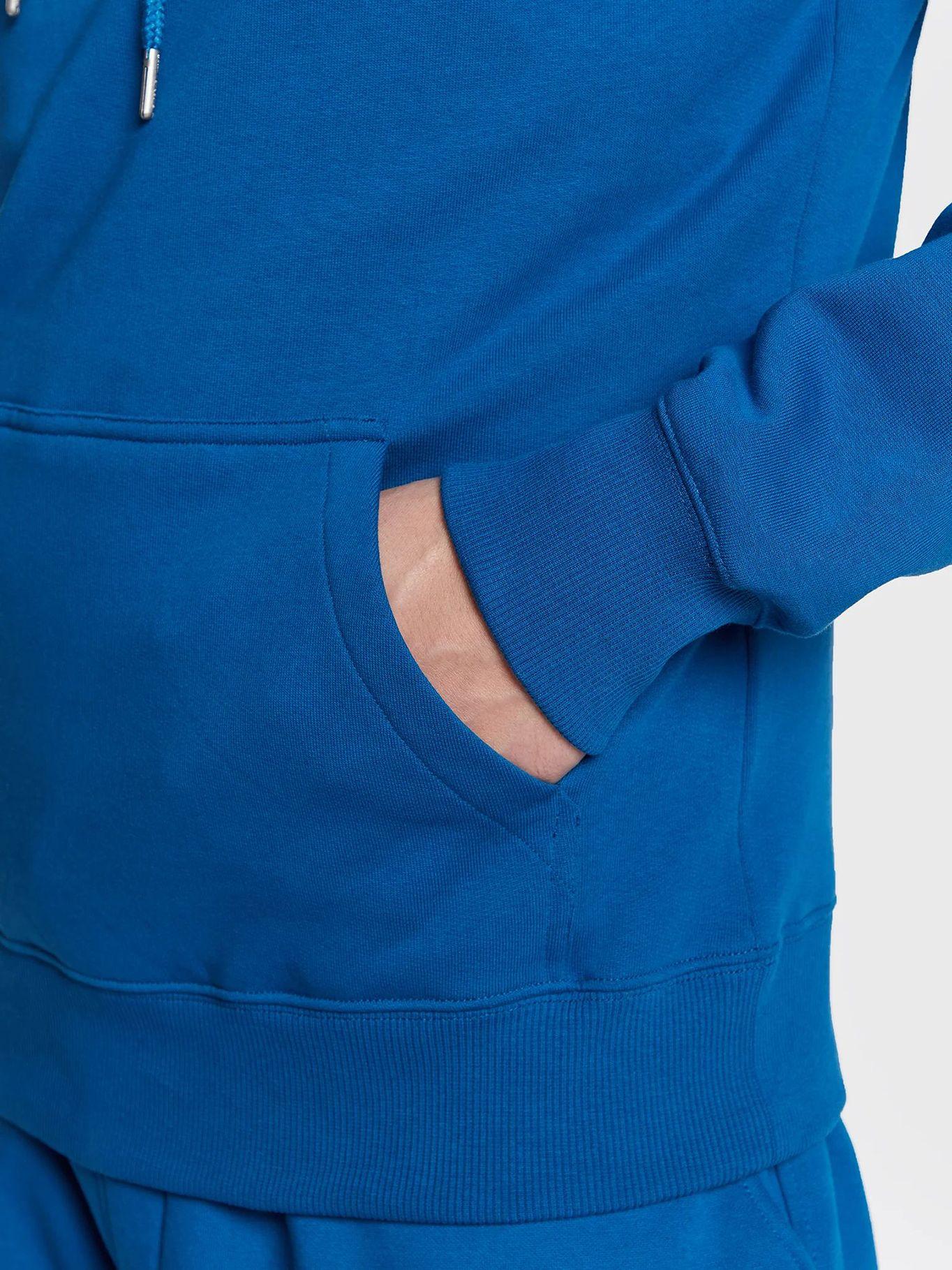 Sudadera de algodón orgánico con capucha y monograma Azul Calvin Klein-4
