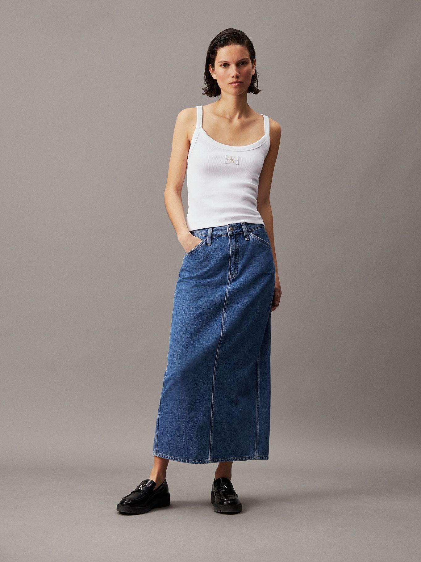 Falda Denim Trouser Azul Calvin Klein-1