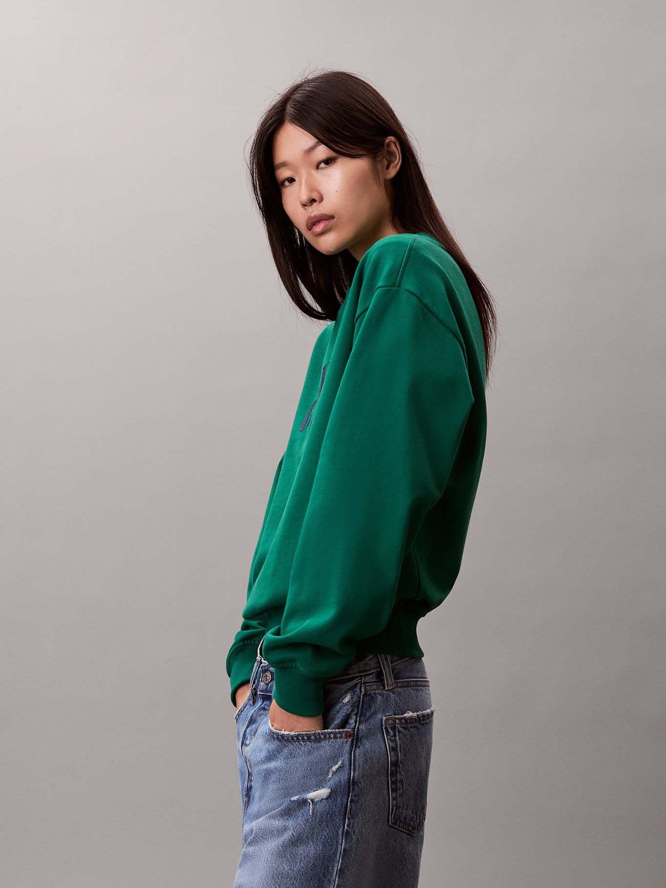 Polerón de Cuello Redondo con Logo Verde Calvin Klein-3