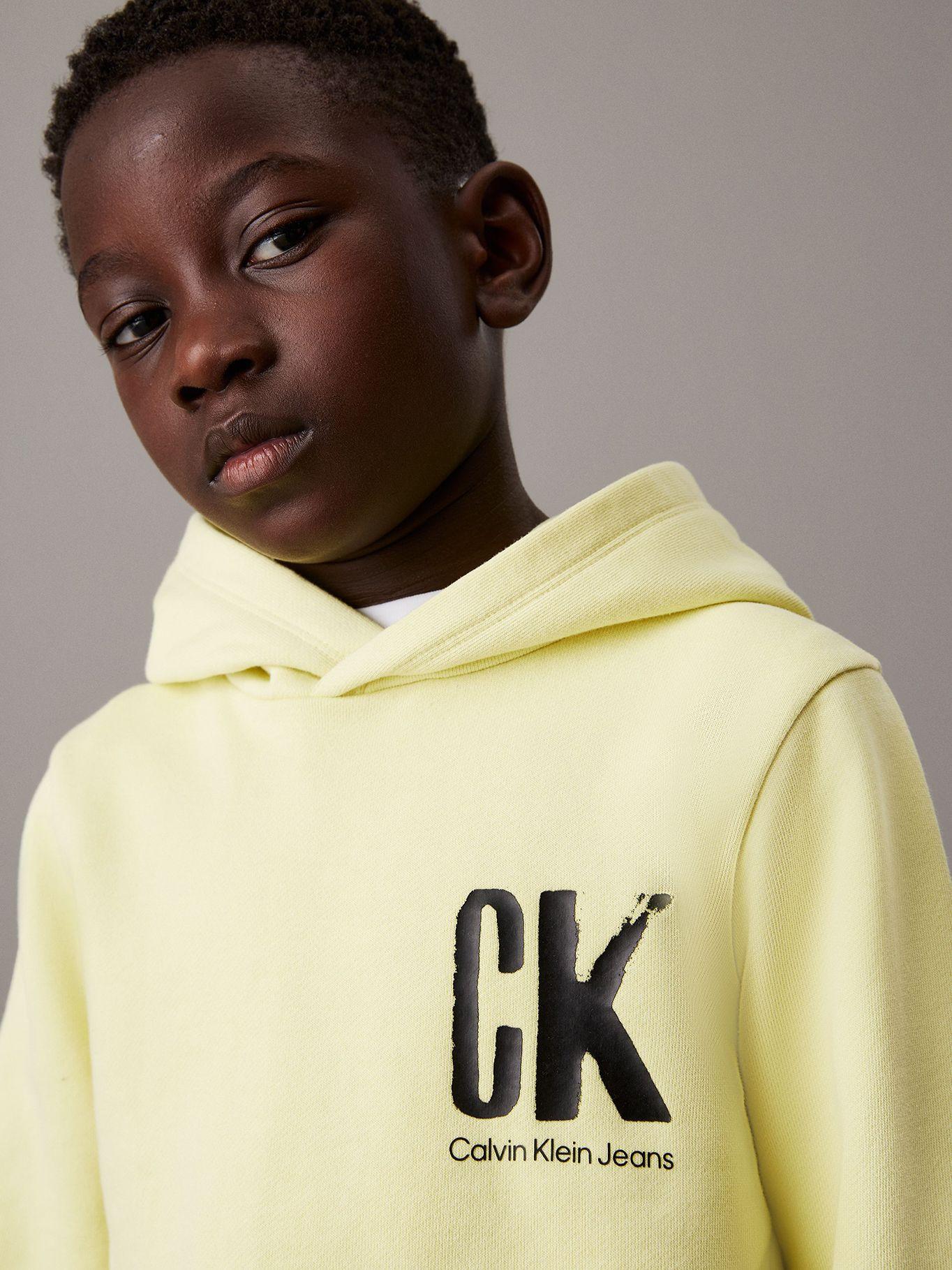 Polerón Niño Chest Ck Graphic Amarillo Calvin Klein-3