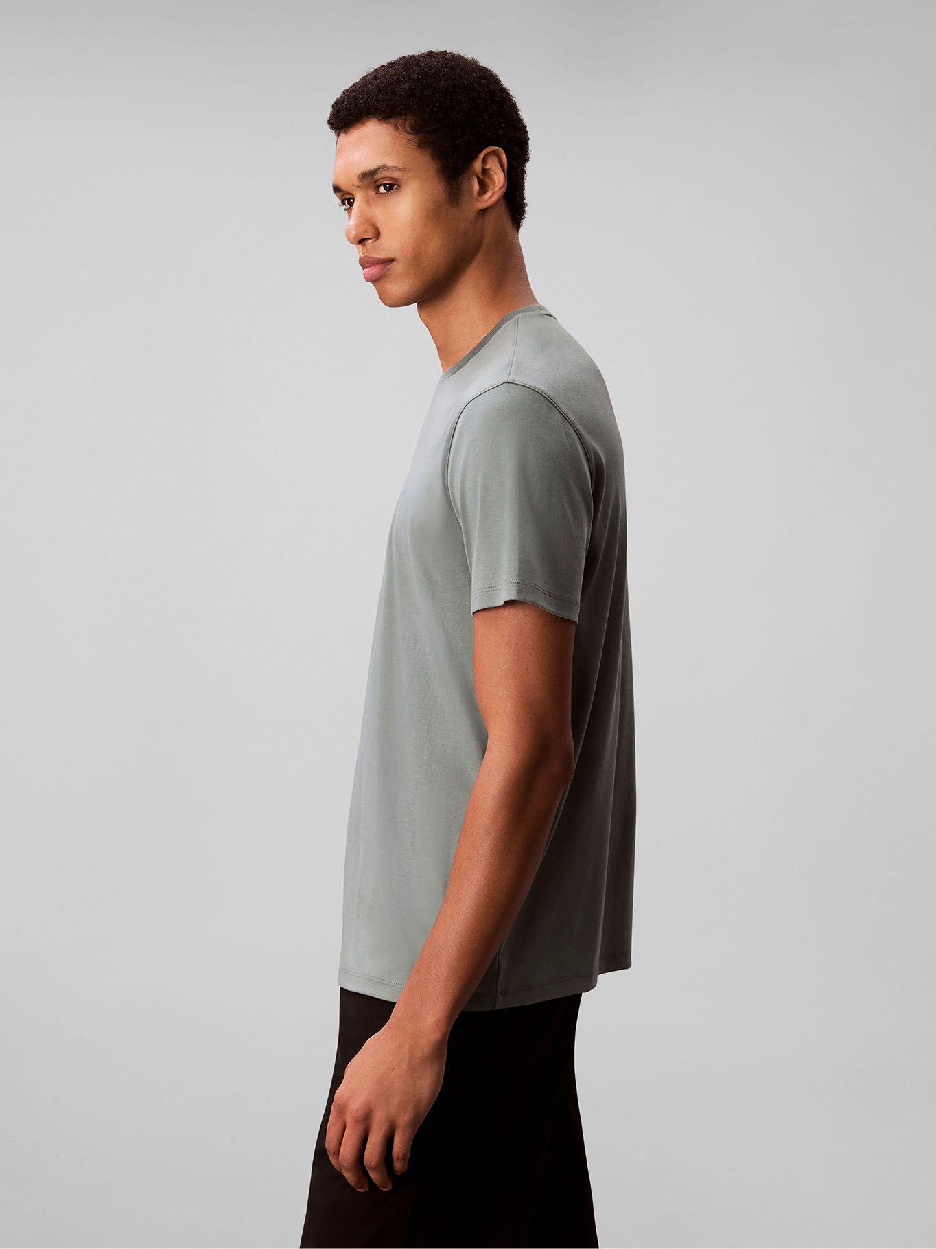 Polera Supima con Logo Bordado Verde Calvin Klein-4