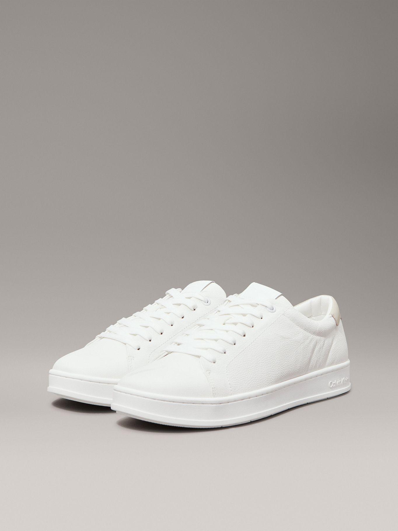 Zapatillas de Cuero Low Top Lace Up Blanco Calvin Klein-0
