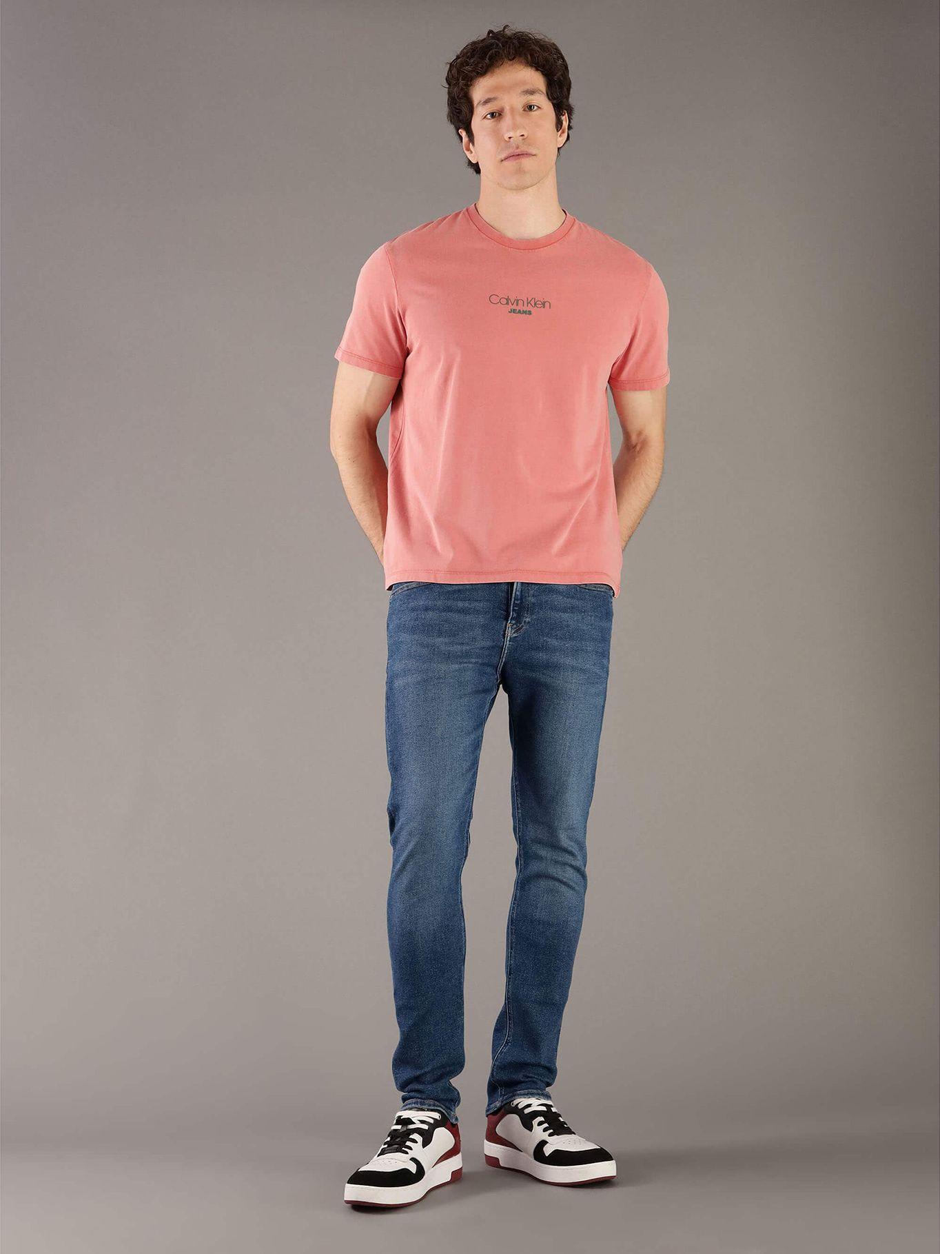 Polera Acid Wash Graphic Naranja Calvin Klein-1