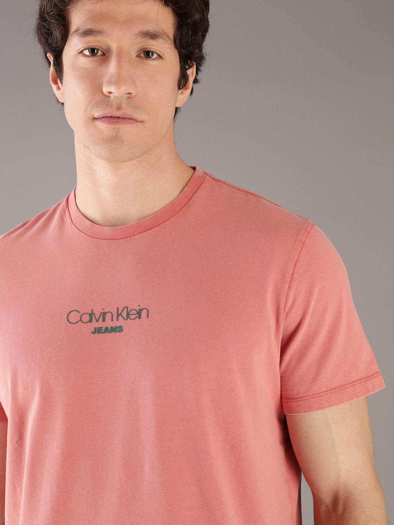 Polera Acid Wash Graphic Naranja Calvin Klein-3