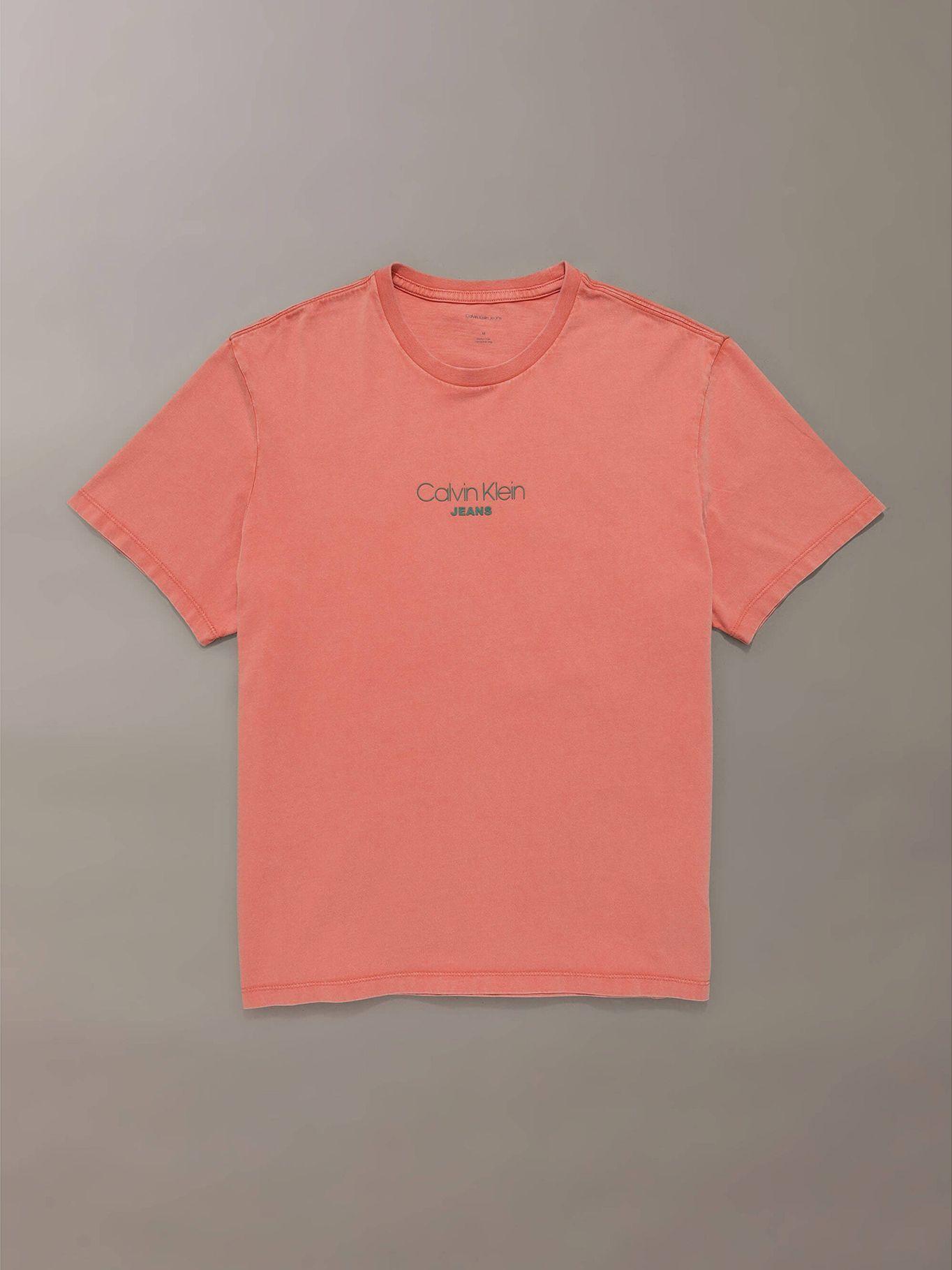 Polera Acid Wash Graphic Naranja Calvin Klein-4