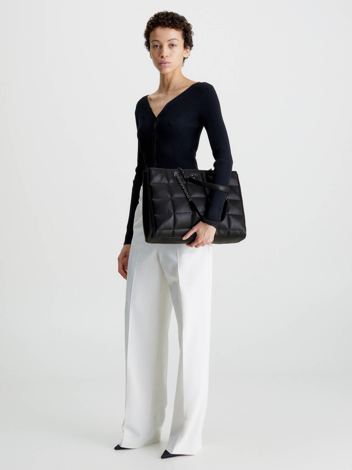 Bolso tote grande reciclado y acolchado Negro Calvin Klein-2
