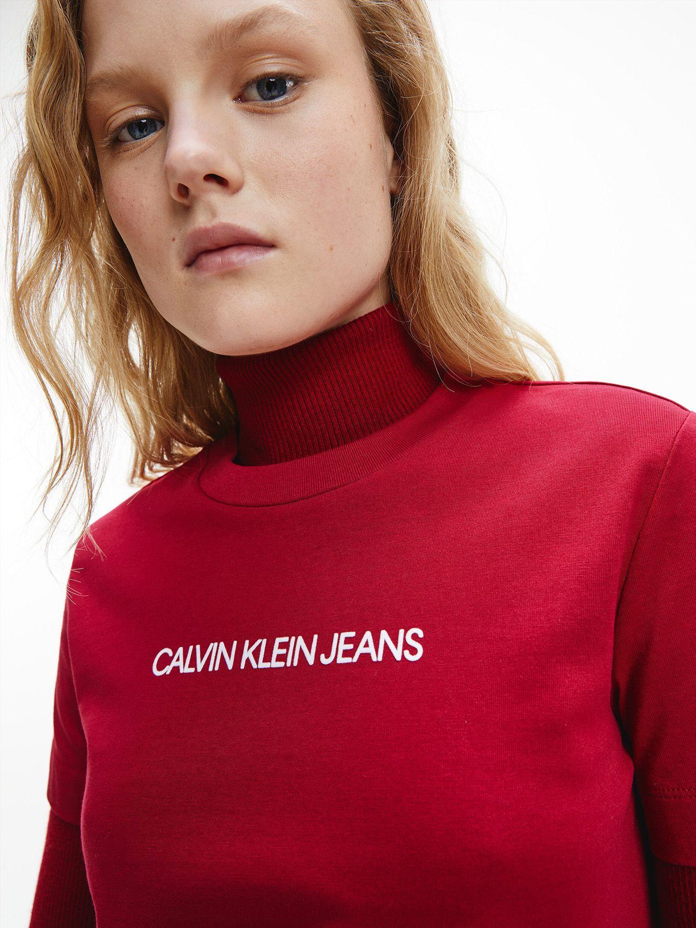 Polera Shrunken Rojo Calvin Klein-3
