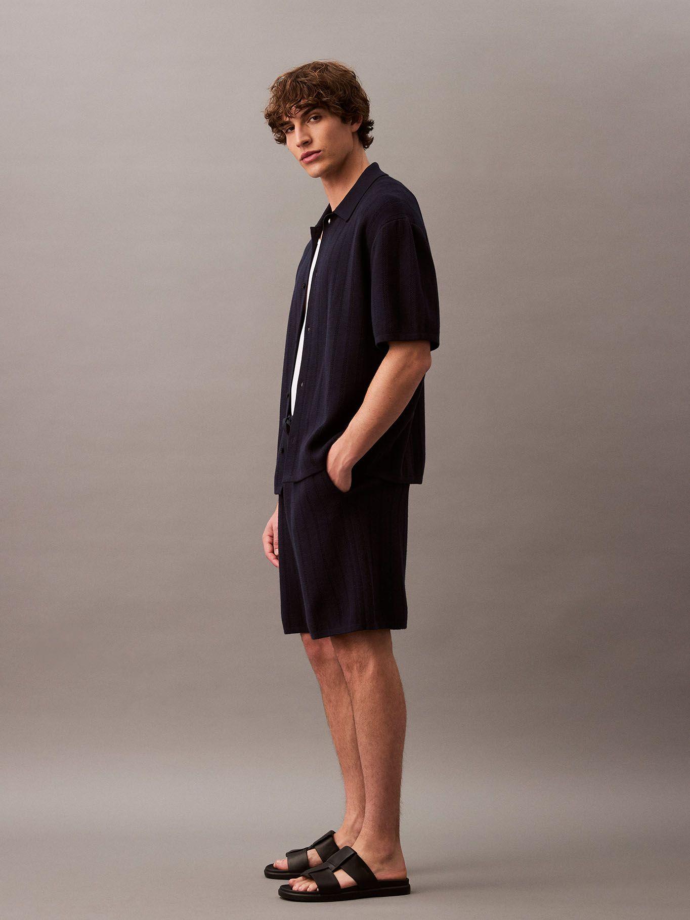 Short de Malla Jacquard Azul Calvin Klein-3