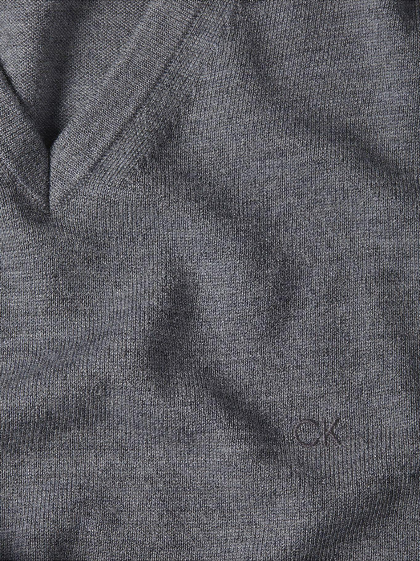 Suéter Wool Vneck  Gris Calvin Klein-4