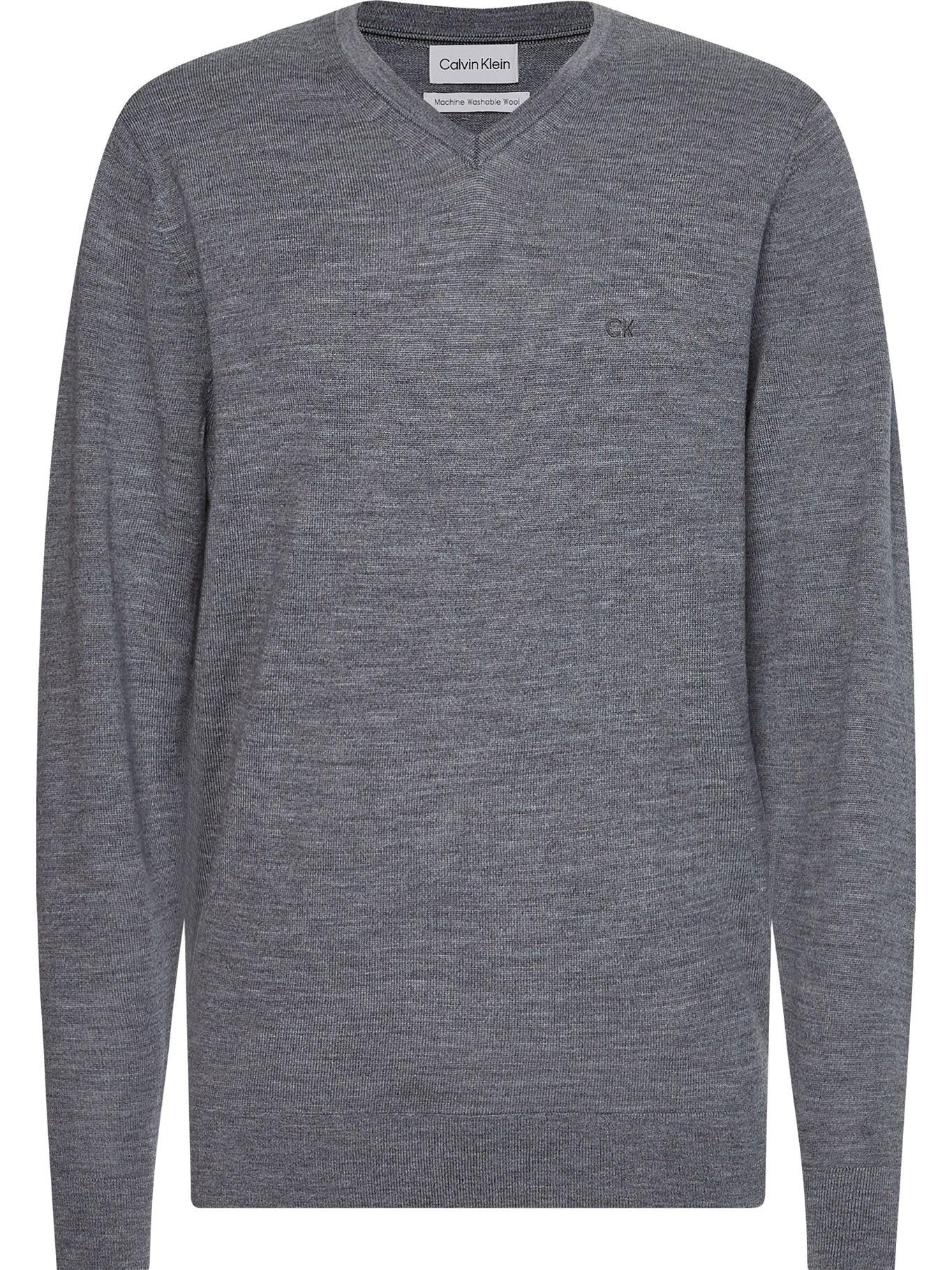 Suéter Wool Vneck  Gris Calvin Klein-5