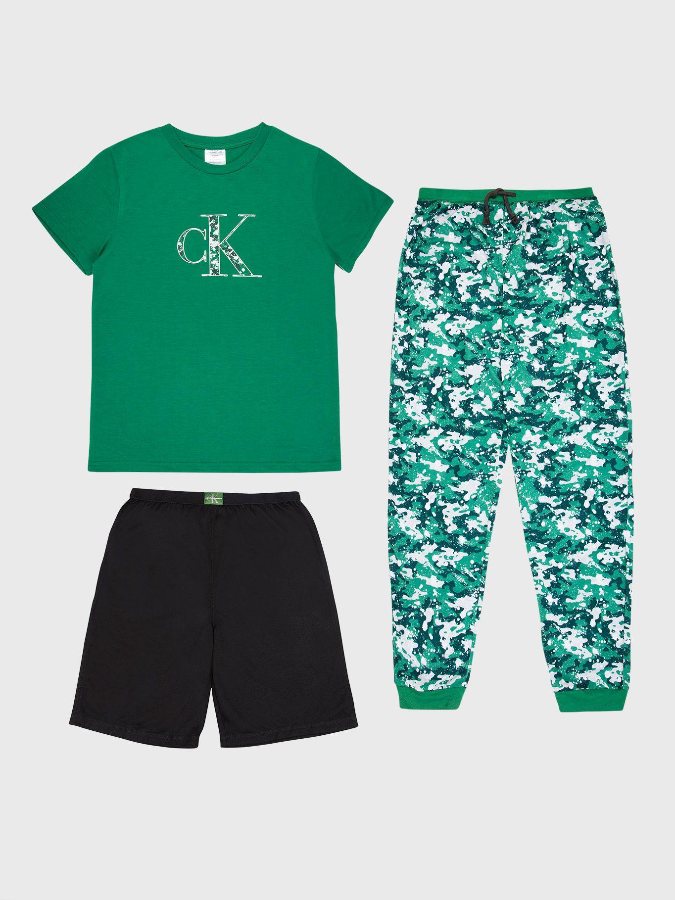 Pijama Niño Set de 3 Piezas Verde Calvin Klein-0