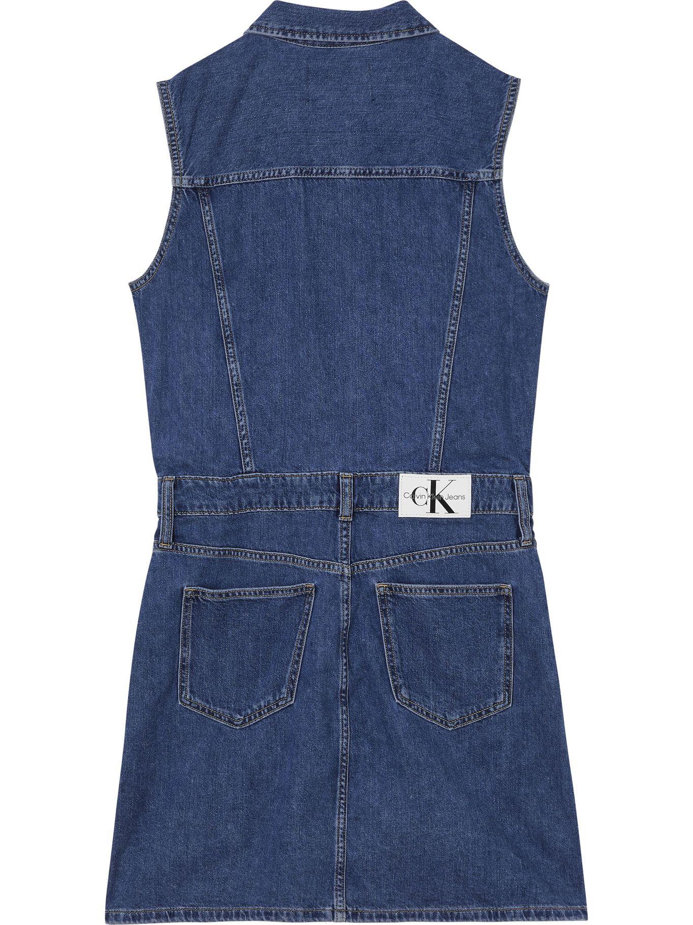 Vestido Denim Button Azul Calvin Klein-4