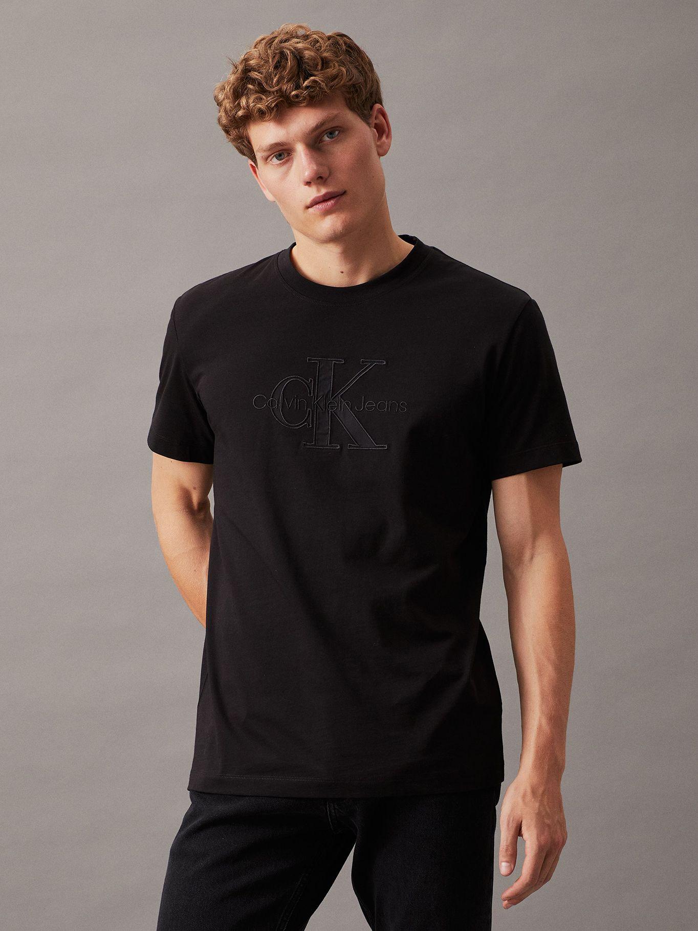 Polera Monologo Applique Negro Calvin Klein-0