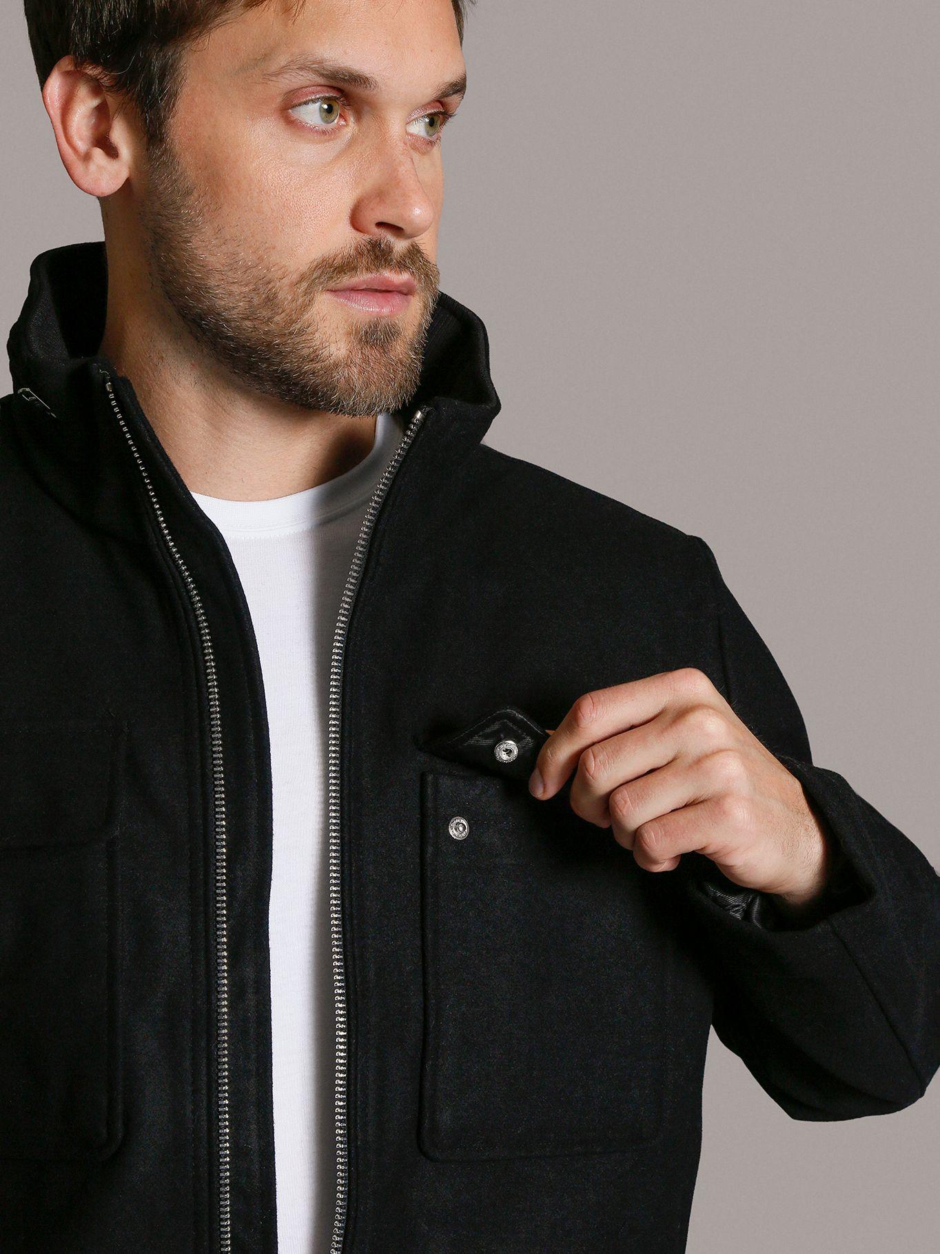 Chaqueta Four Pocket Wool Negro Calvin Klein-4