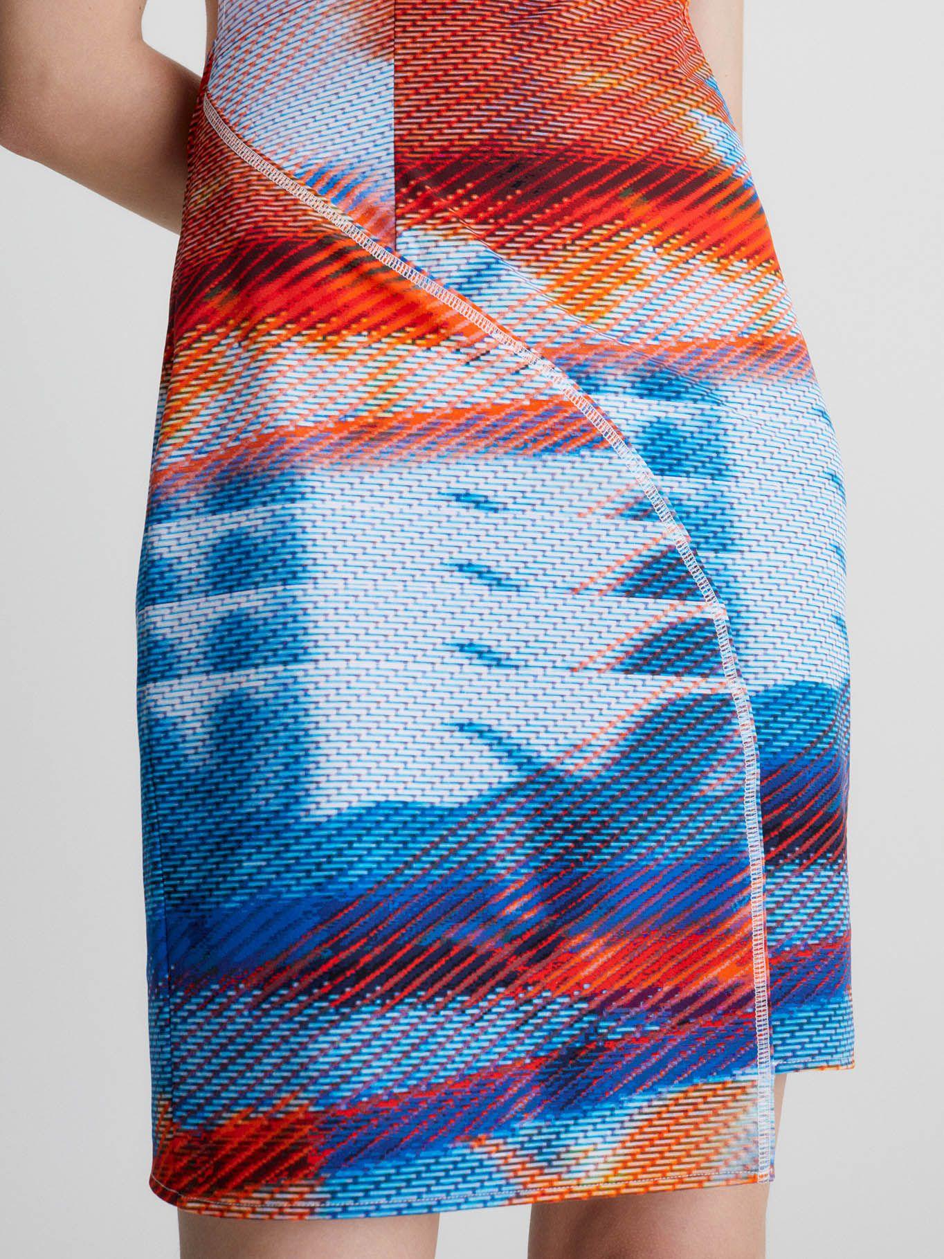 Vestido estilo bodycon con recorte asimétrico Beige Calvin Klein-3