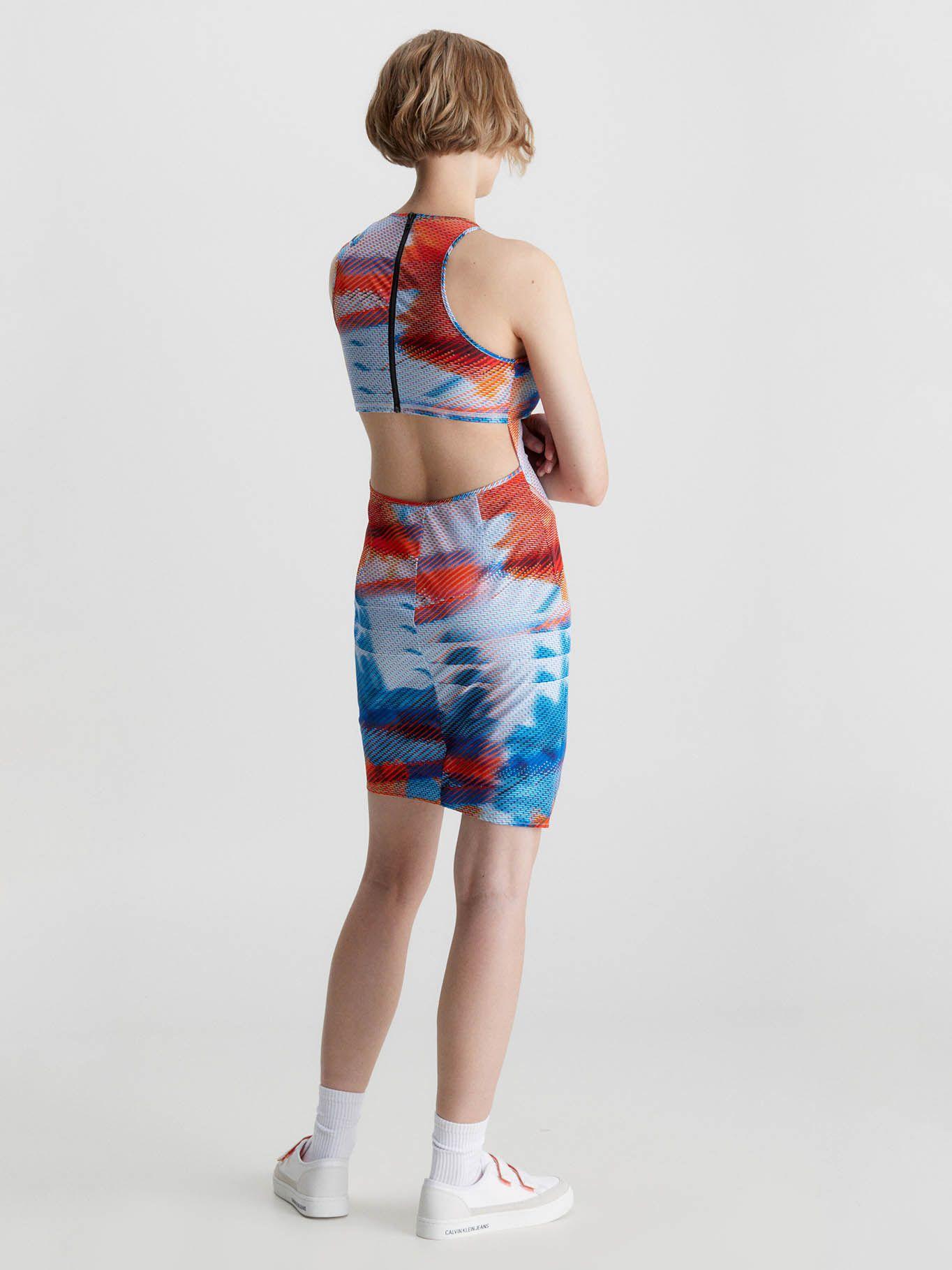 Vestido estilo bodycon con recorte asimétrico Beige Calvin Klein-1