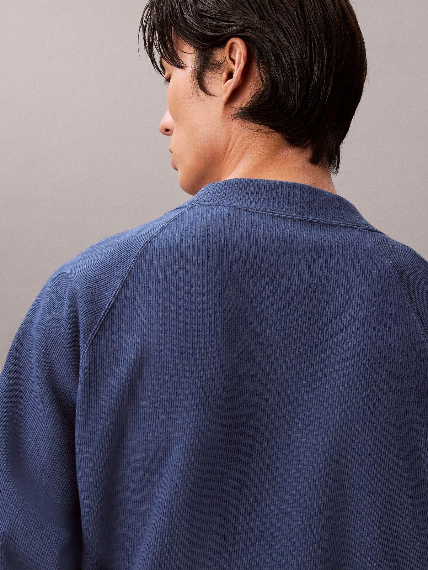 Cárdigan de Punto Acanalado con Logo Azul Calvin Klein-5