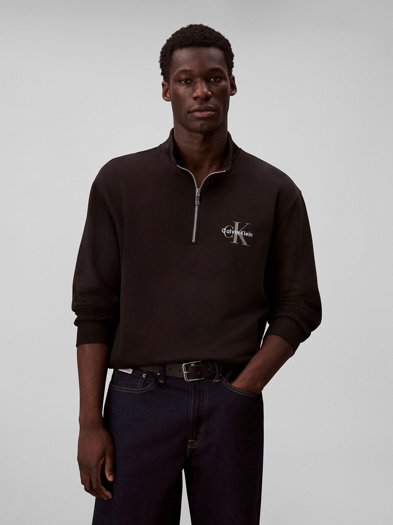 Polerón Terry con Cremallera Negro Calvin Klein-0