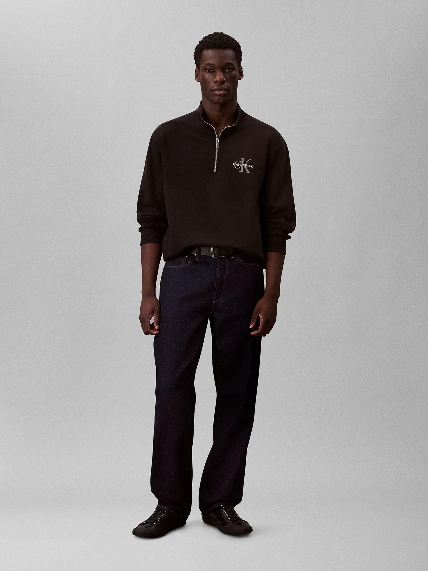 Polerón Terry con Cremallera Negro Calvin Klein-1