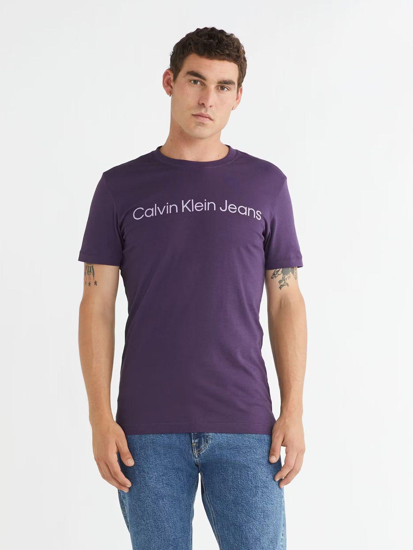 Polera Institutional Logo Morado Calvin Klein-0