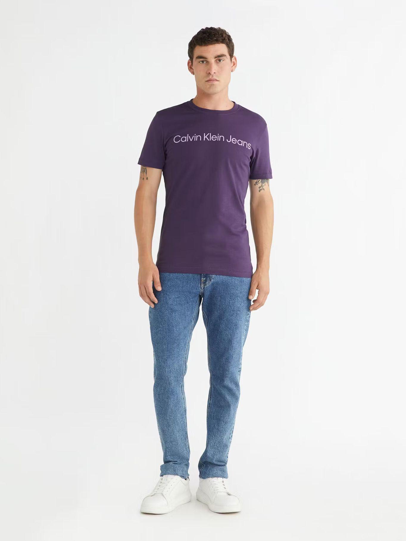 Polera Institutional Logo Morado Calvin Klein-1