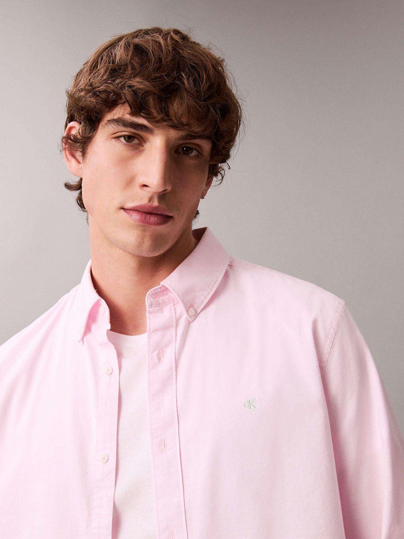 Camisa Oxford Clásica Rosado Calvin Klein-5