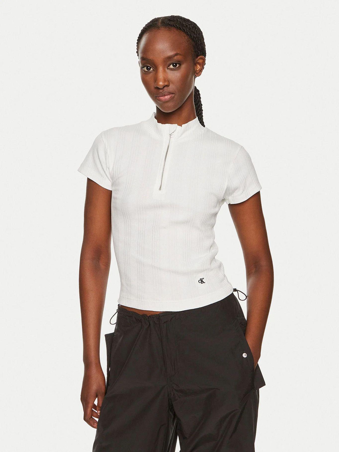 Blusa Variegated Rib Half Blanco Calvin Klein-0