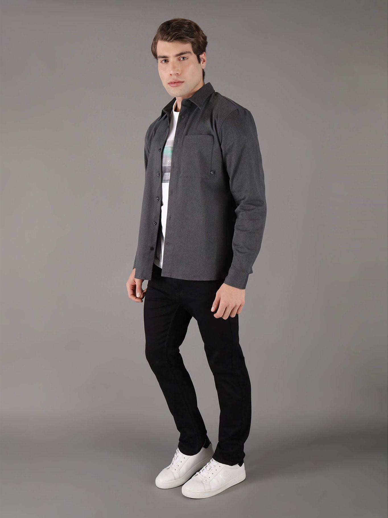 Camisa utility melange Gris Calvin Klein-1