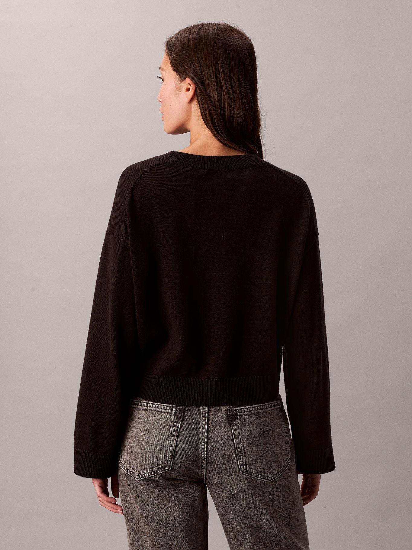 Sweater Tejido Suave Logo Estampado Negro Calvin Klein-2