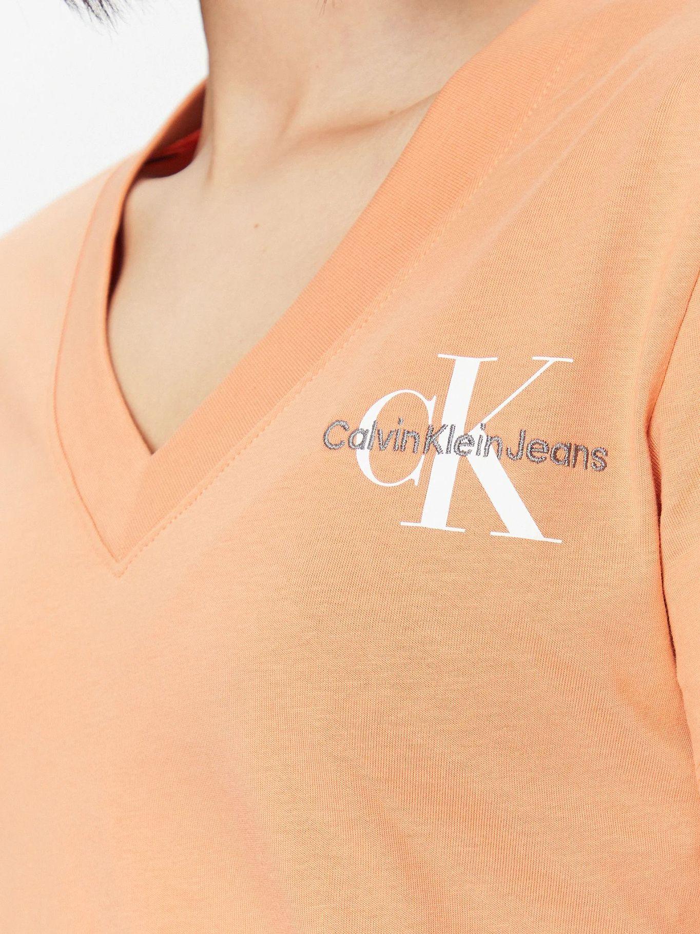 Polera Monologo Slim V-Neck Naranja-3