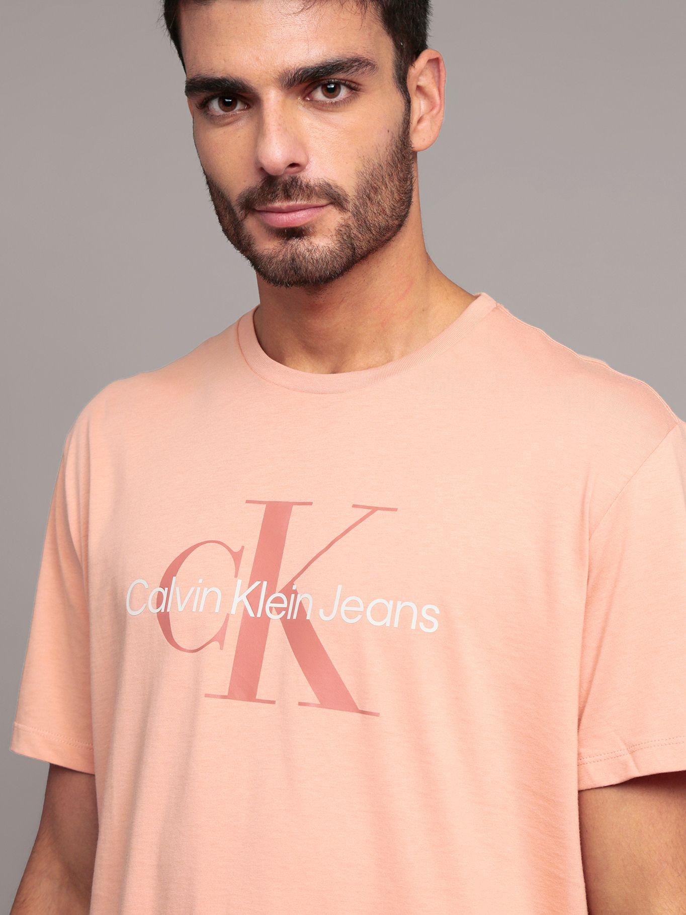Polera Monogram Crew Celeste Calvin Klein-4