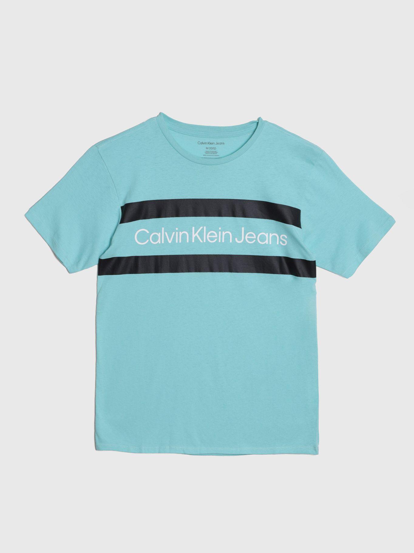 Polera Niño Chest Bar Verde Calvin Klein-0