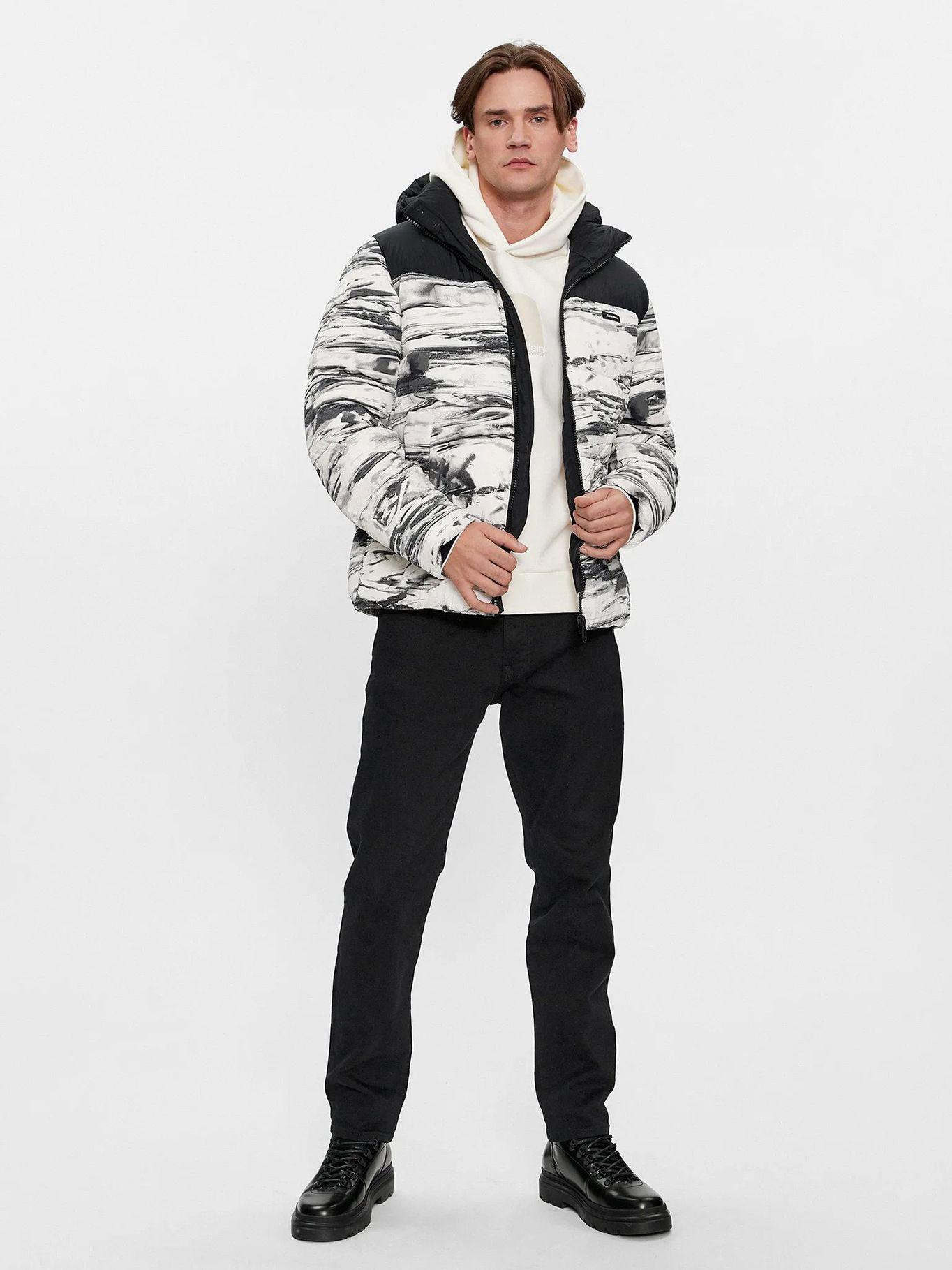 Parka Crinkle Color Block Blanco Calvin Klein-1